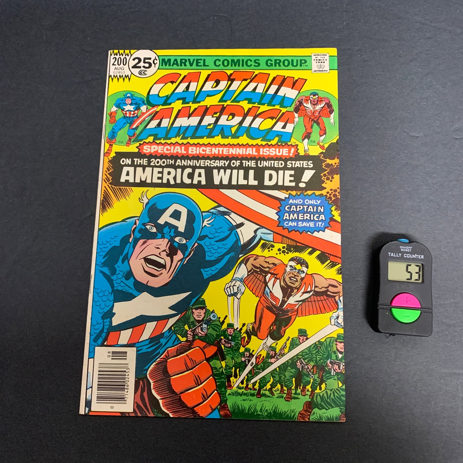 Captain America 200 Jack Kirby Art: We are a veteran owned company. Please look at the pictures carefully to determine what you believe the condition of collecitible is. We are currently accepting consignments. Email us a aeronhouse1994
