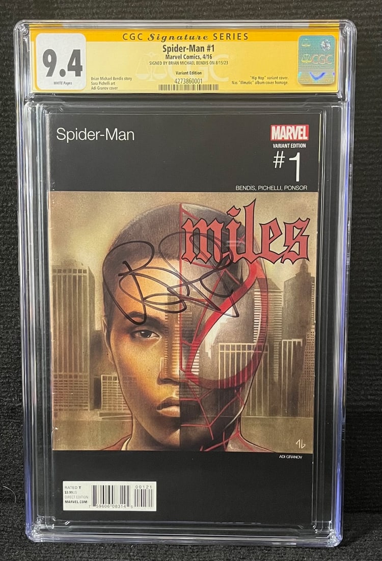 Spider-man 1 Signed Bryan Michael Bendis Hip hop Variant (1 of 1)