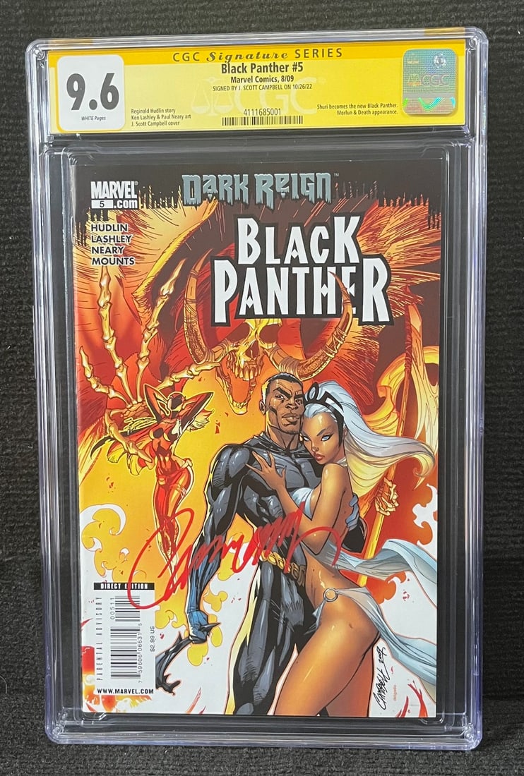 Black Panther 5 Signed J. Scott Campbell CGC SS 9.6 (1 of 1)
