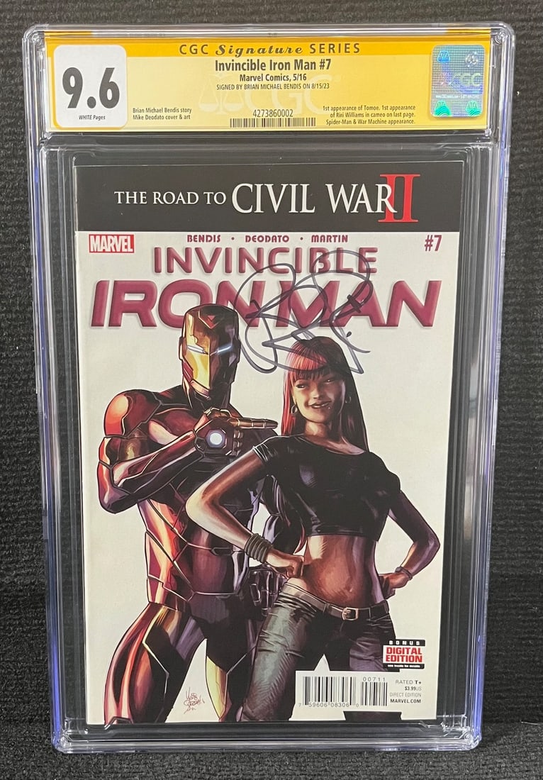 Invincible Iron Man 7 Signed Brian Michael Bendis CGC SS (1 of 1)