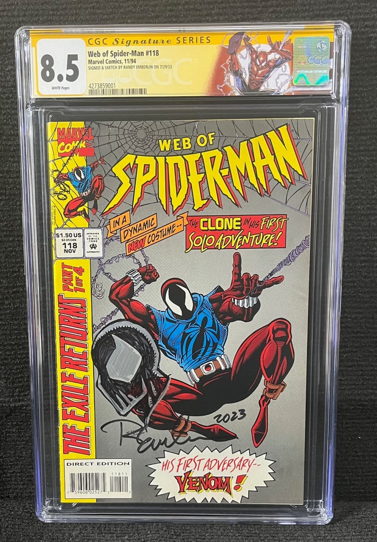 Web of Spider-man 118 Signed Randy Emberlin CGC SS 8.5: We are a veteran owned company. Please look at the pictures carefully to determine what you believe the condition of collecitible is. We are currently accepting consignments. Email us a aeronhouse1994