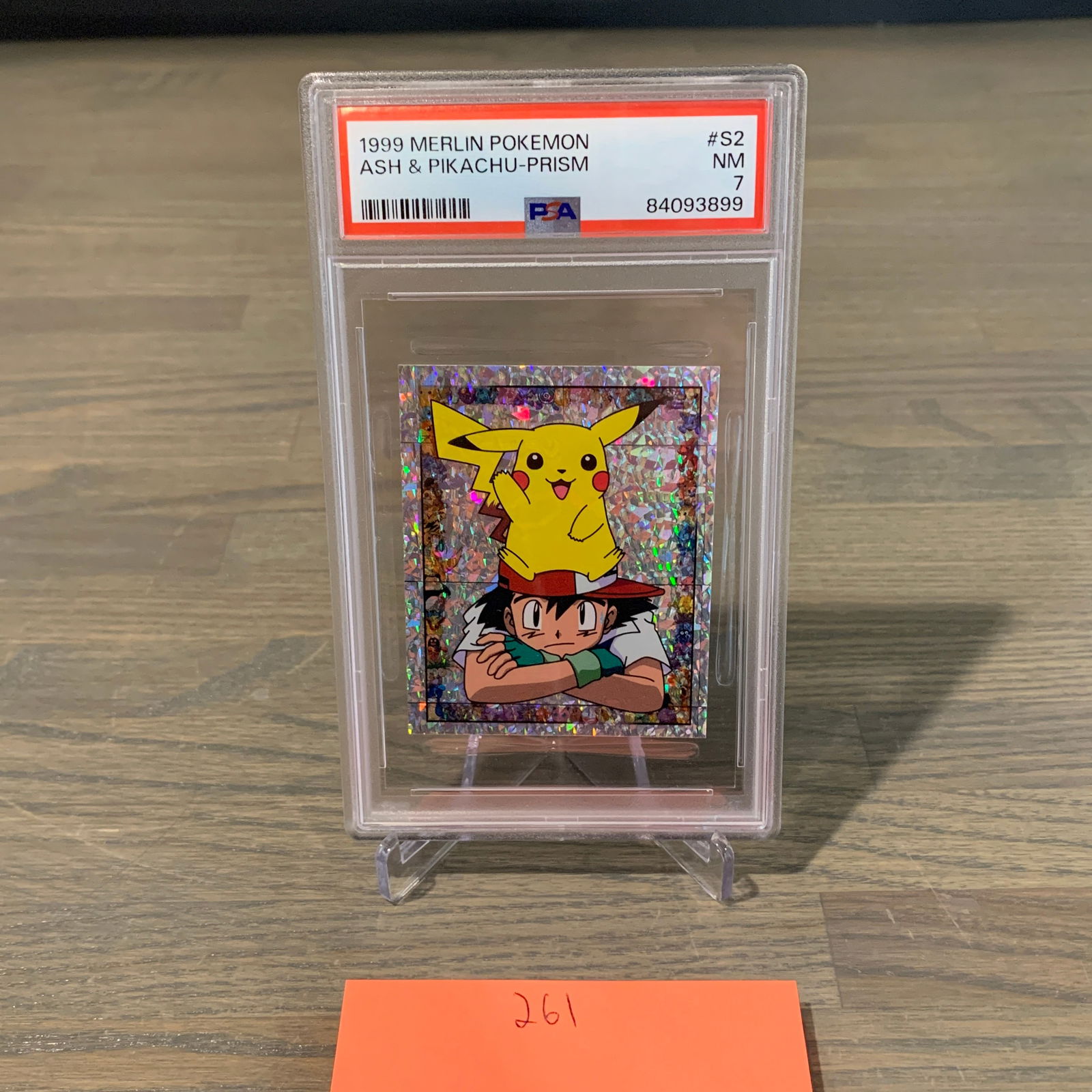 PSA 7 Ash & Pikachu Prism Pokemon Card (1 of 2)