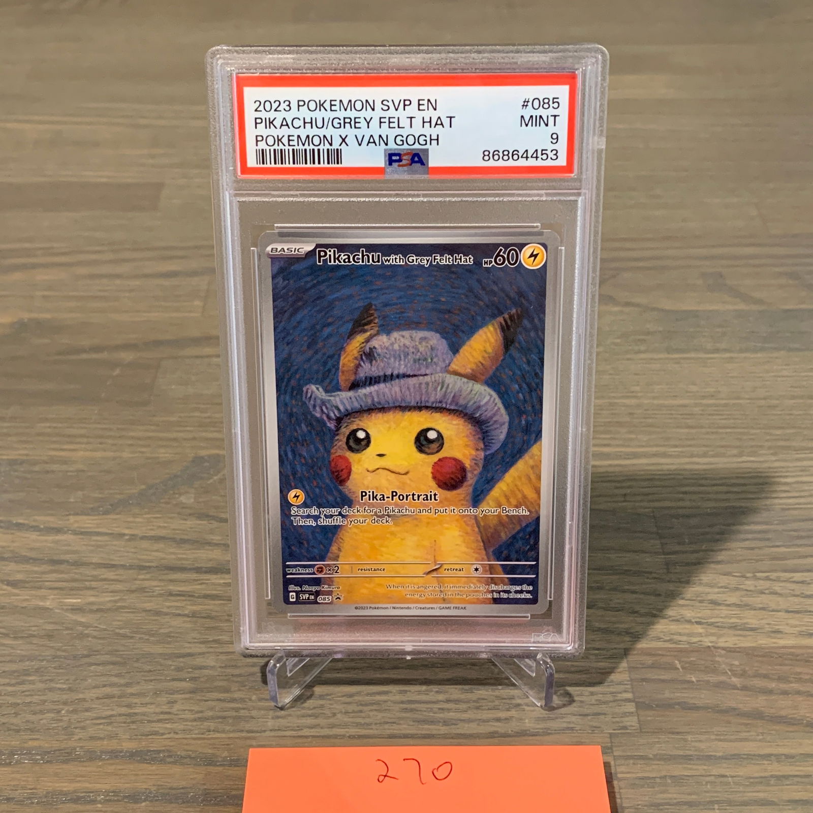Grey Felt Hat Pikachu Pokemon Card