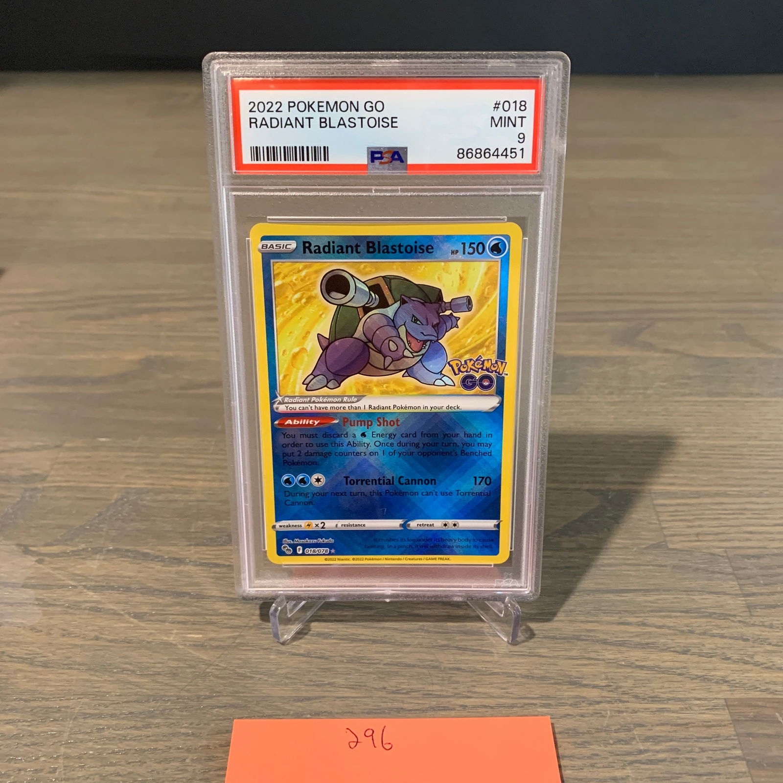 PSA 9 Radiant Blastoise Pokemon Card (1 of 2)