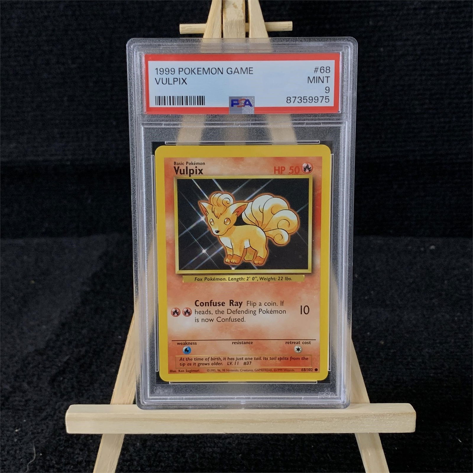 PSA 9 Vulpix Base Set HP 50 Error (1 of 1)