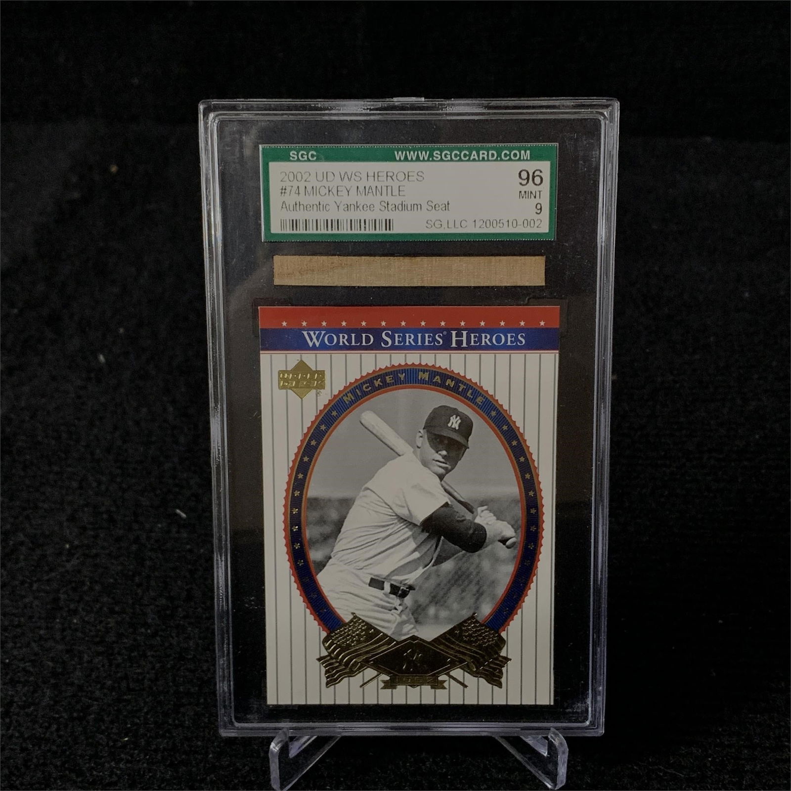 02 UD Heroes #74 SGC 9 Mickey Mantle Yankee Stadium Seat (1 of 2)