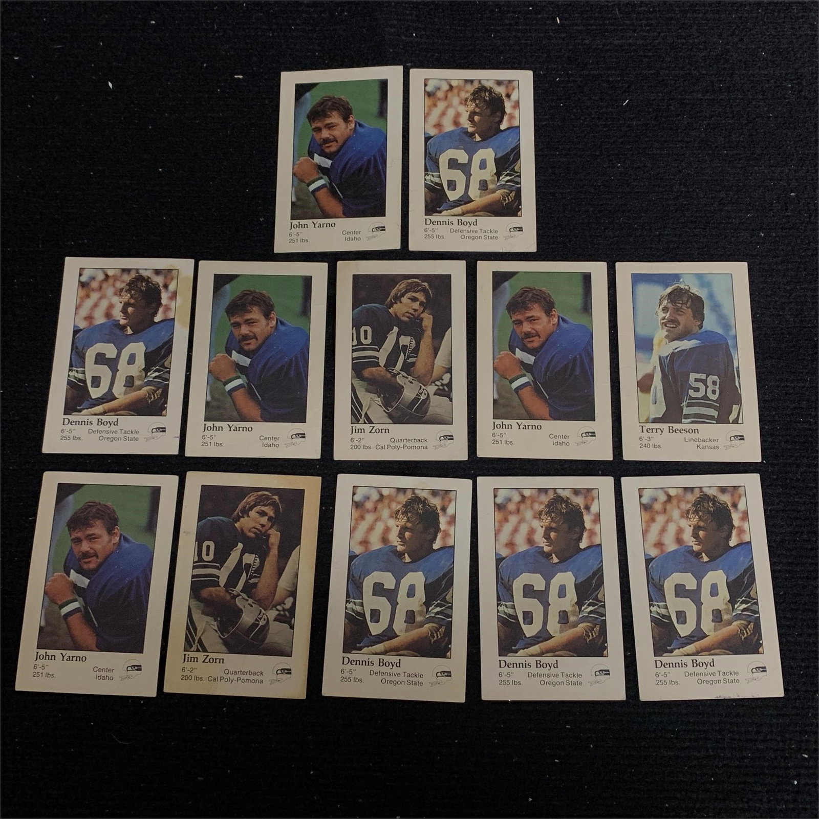 1979 Coca Cola Promo Football Cards: Nice lot of 1979 Coca Cola Promo Football Cards. We are a veteran owned company. Please look at the pictures carefully to determine what you believe the condition of collecitible is. We are currently 