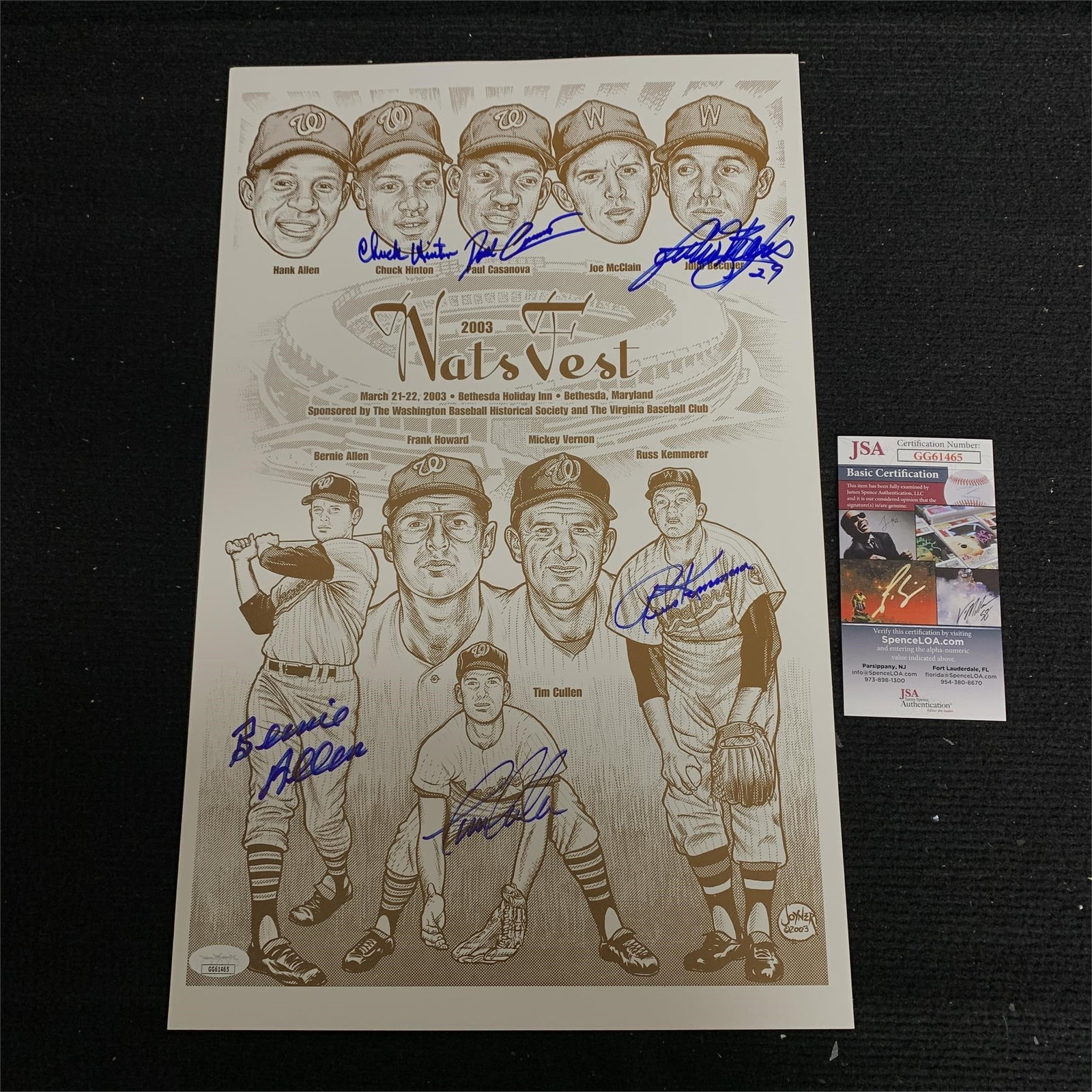 Multi Sig Nationals Baseball Poster: We are a veteran owned company. Please look at the pictures carefully to determine what you believe the condition of collecitible is. We are currently accepting consignments. Email us a aeronhouse1994