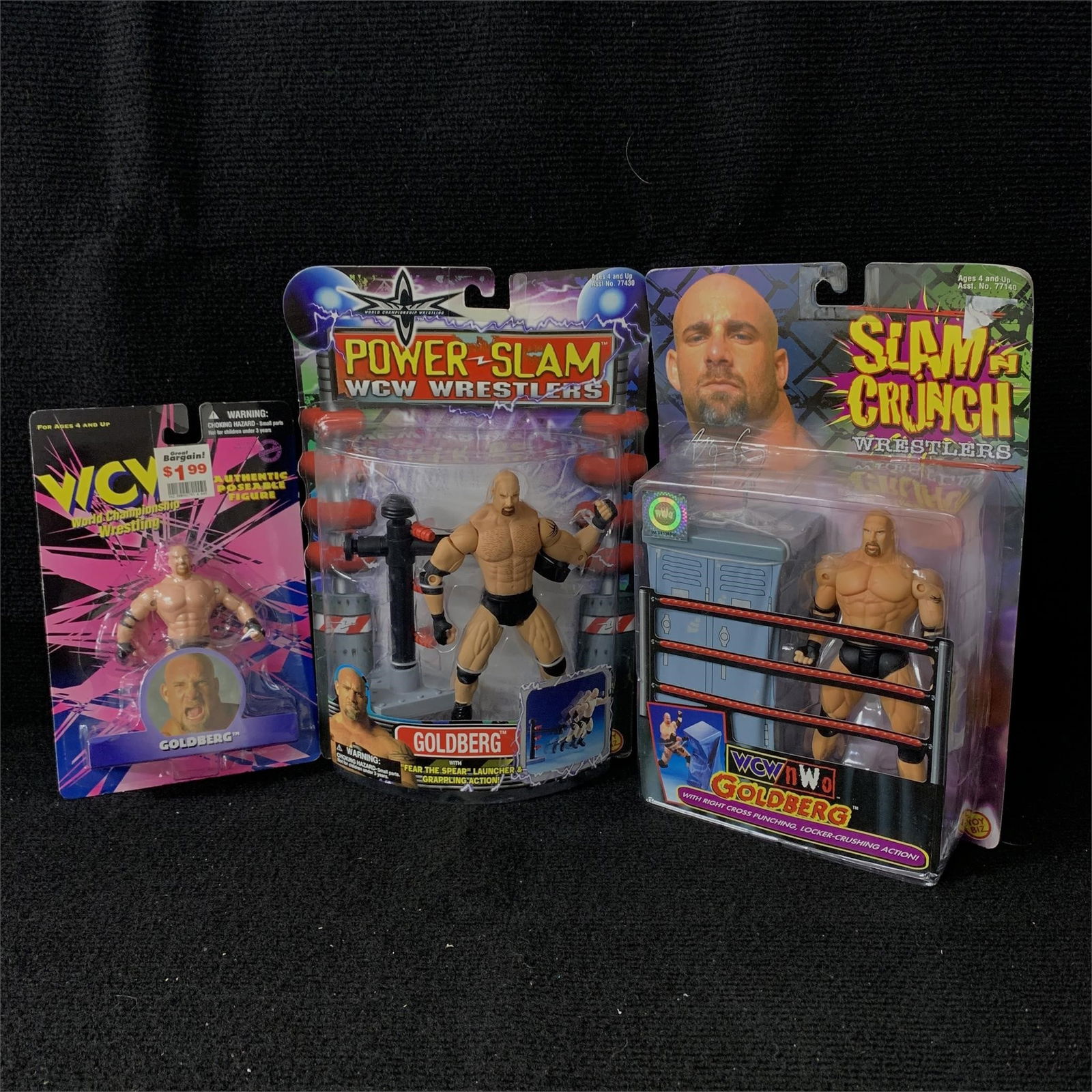 Goldberg Wrestling Action Figures NIB: We are a veteran owned company. Please look at the pictures carefully to determine what you believe the condition of collecitible is. We are currently accepting consignments. Email us a aeronhouse1994