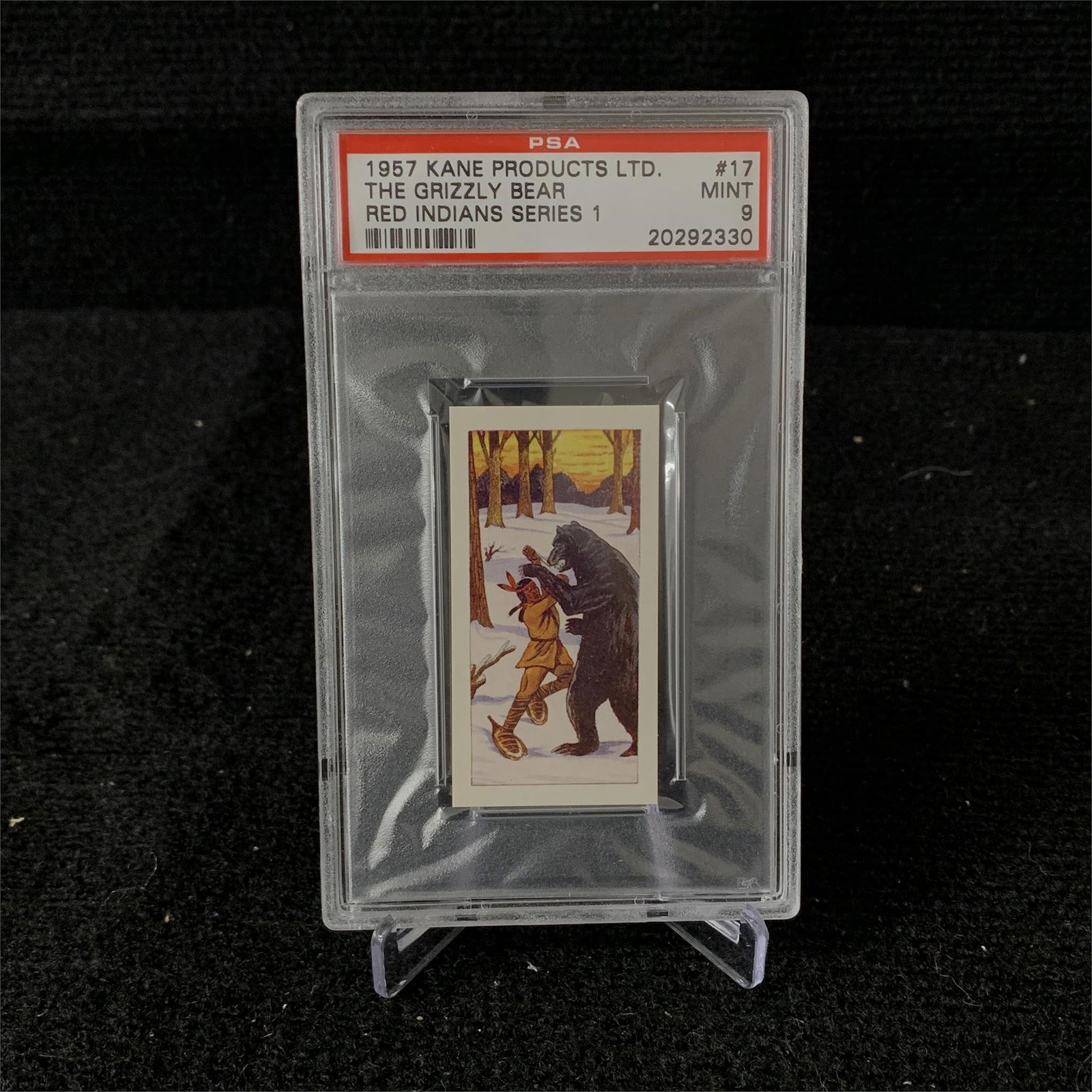 PSA 9 Grizzly Bear 1957 Kane: POP 4 PSA 9 The Grizzly Bear #17 Kane Products 1957 Red Indians Series 1 Trading Card. We are a veteran owned company. Please look at the pictures carefully to determine what you believe the condition