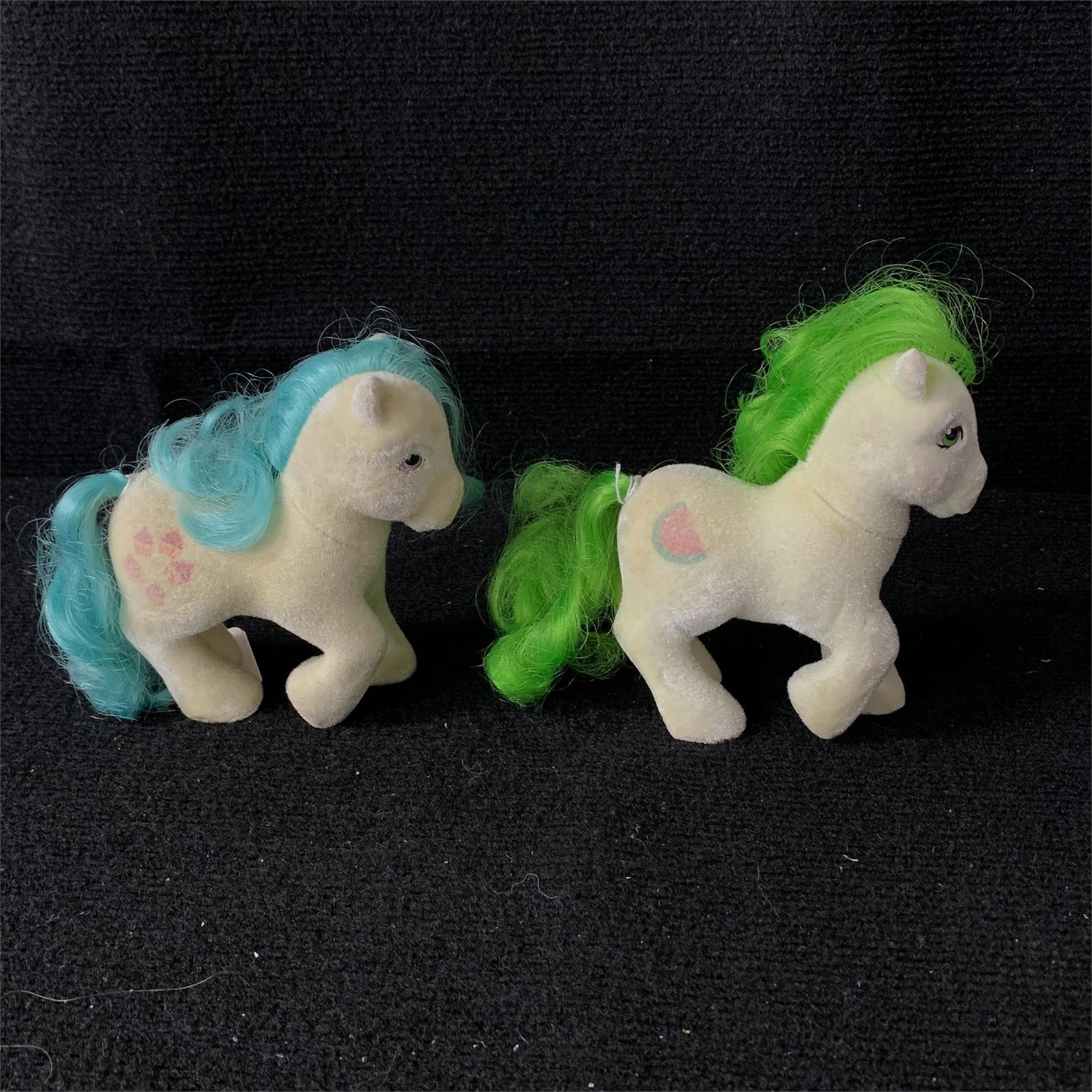 My Little Pony G1 So Soft Scrumptious and Cupcake: G1 MLP Year 4 (85-86) So Soft Ponies Cupcake and Scrumptious. Both are in good played with condition with no apparent mane or tail cuts. The flocking on both ponies appears to be intact, though slight