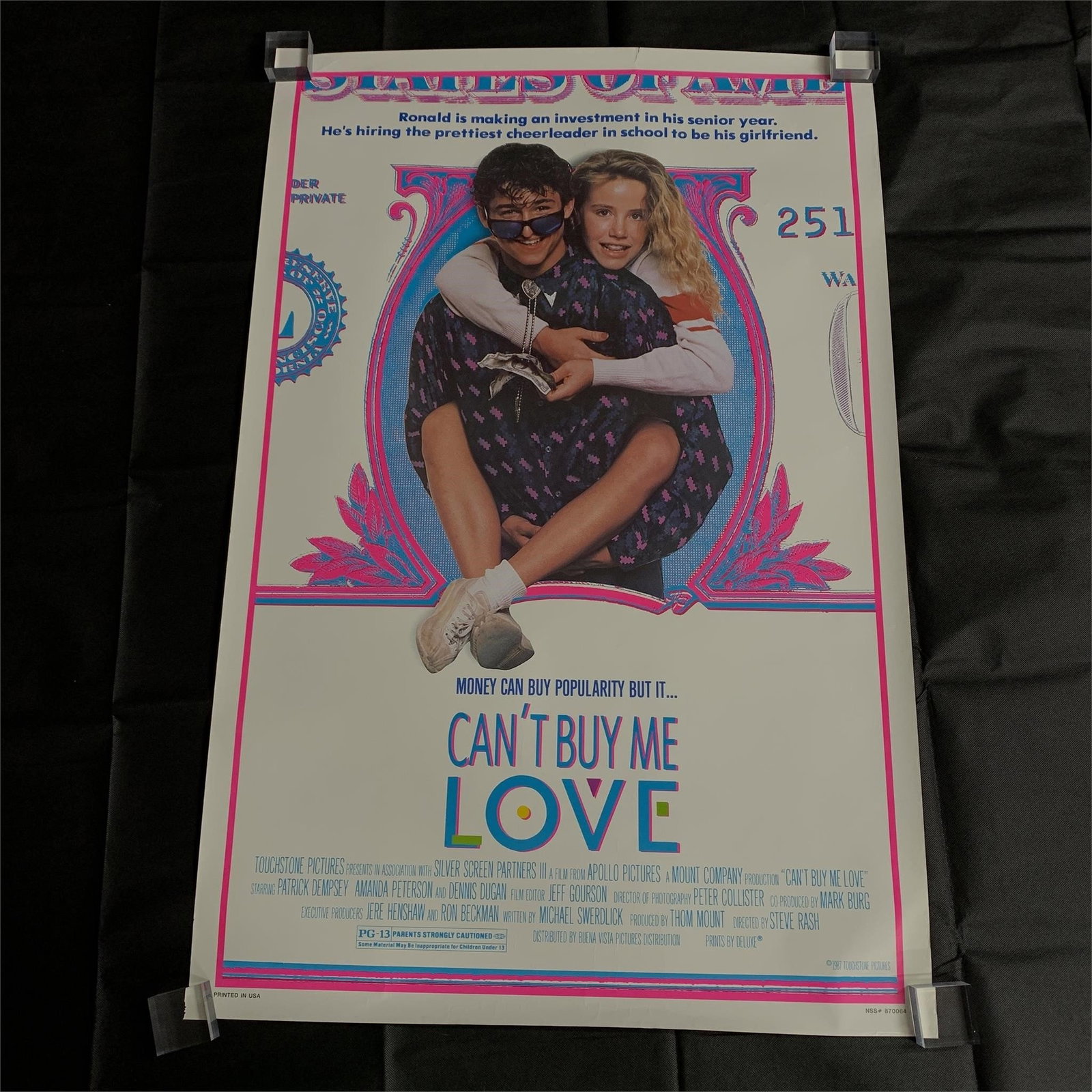 Can't Buy Me Love Movie Poster: We are a veteran owned company. Please look at the pictures carefully to determine what you believe the condition of collecitible is. We are currently accepting consignments. Email us a aeronhouse1994