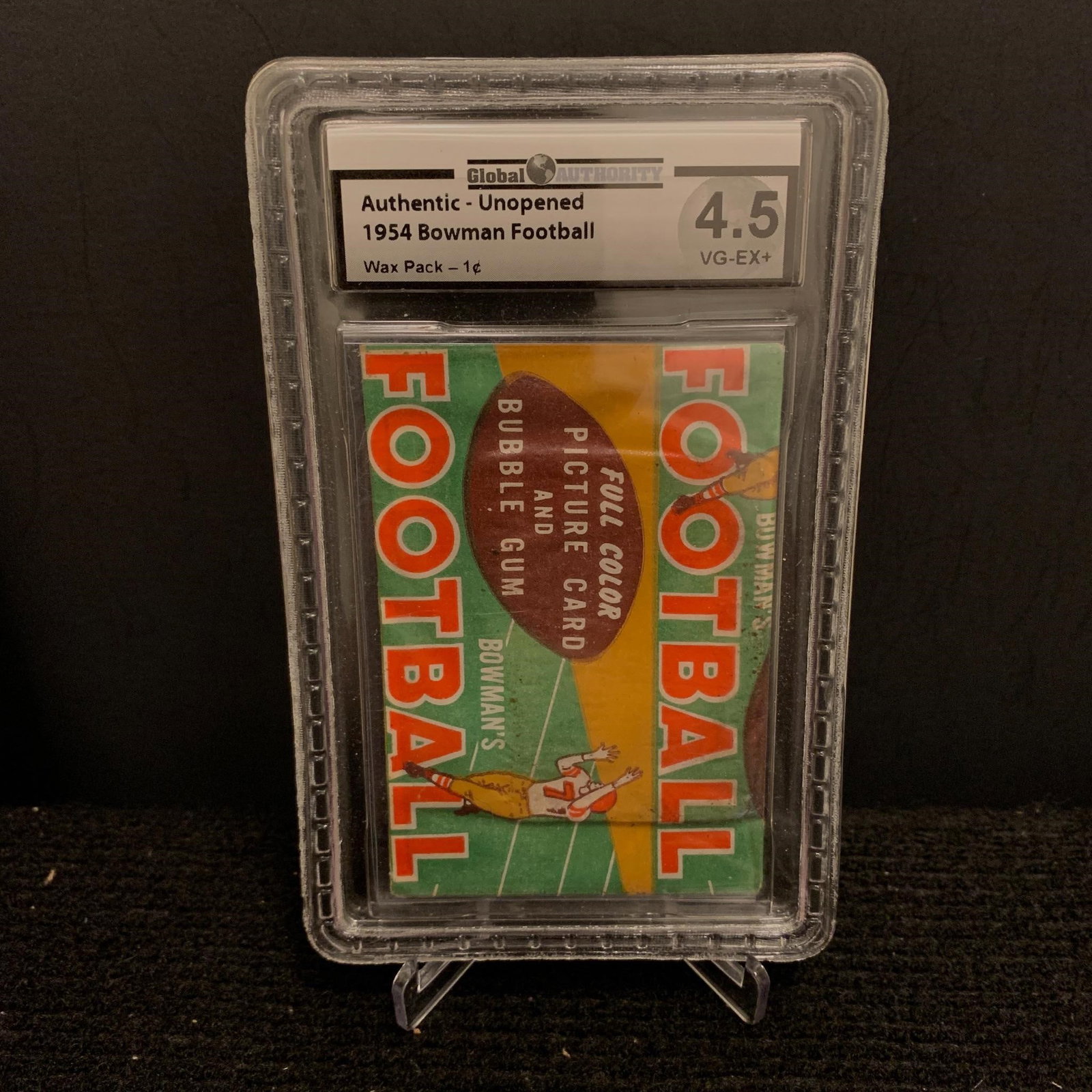 GA 4.5 1954 Bowman Football Pack sealed: Global Authority 4.5 VG-EX+ 1954 Bowman Football Pack Sealed. We are a veteran owned company. Please look at the pictures carefully to determine what you believe the condition of collectible is. We ar