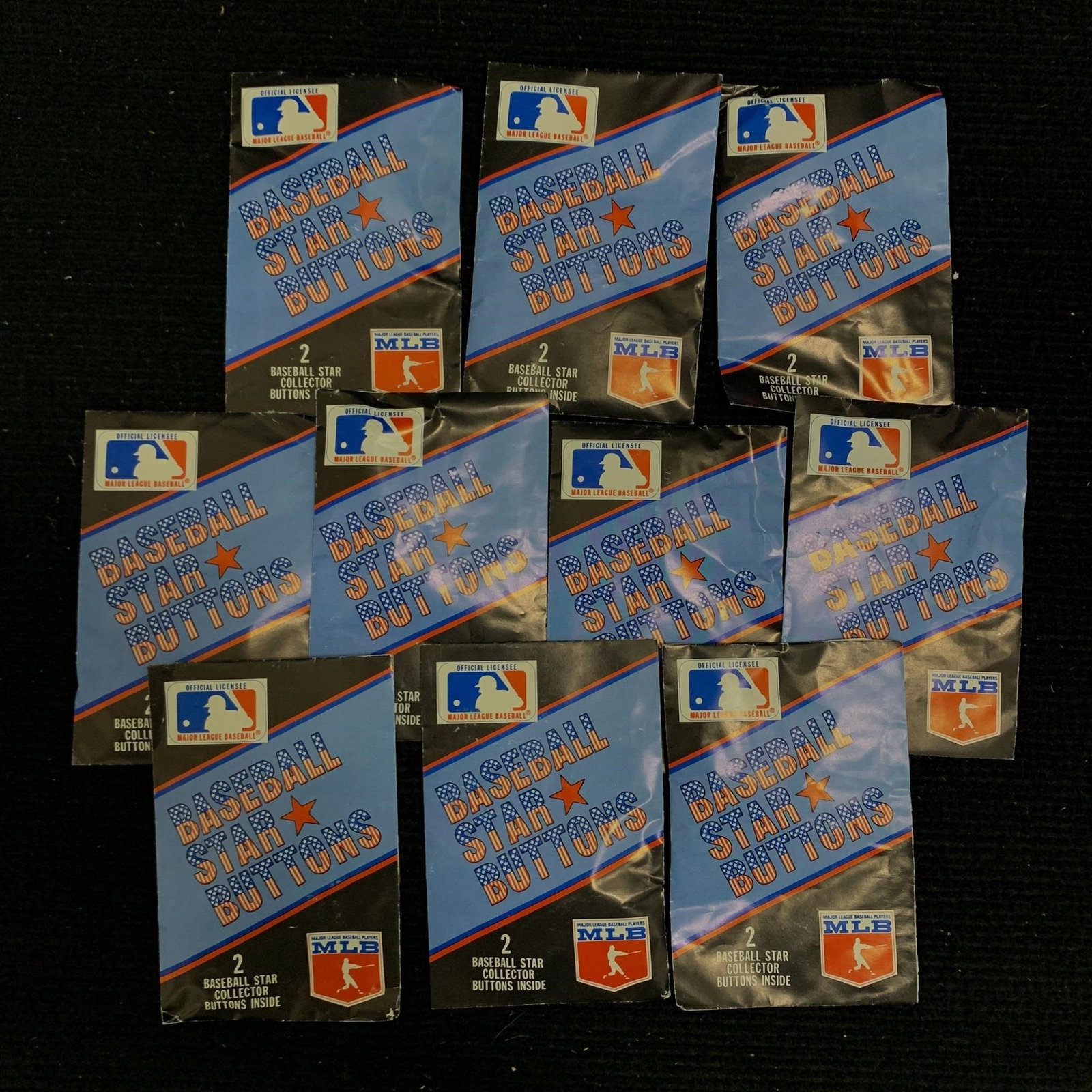 1990 Sealed MLB Star Buttons: 1990 Baseball Star Button Packs Sealed. We are a veteran owned company. Please look at the pictures carefully to determine what you believe the condition of collectible is. We are currently accepting 