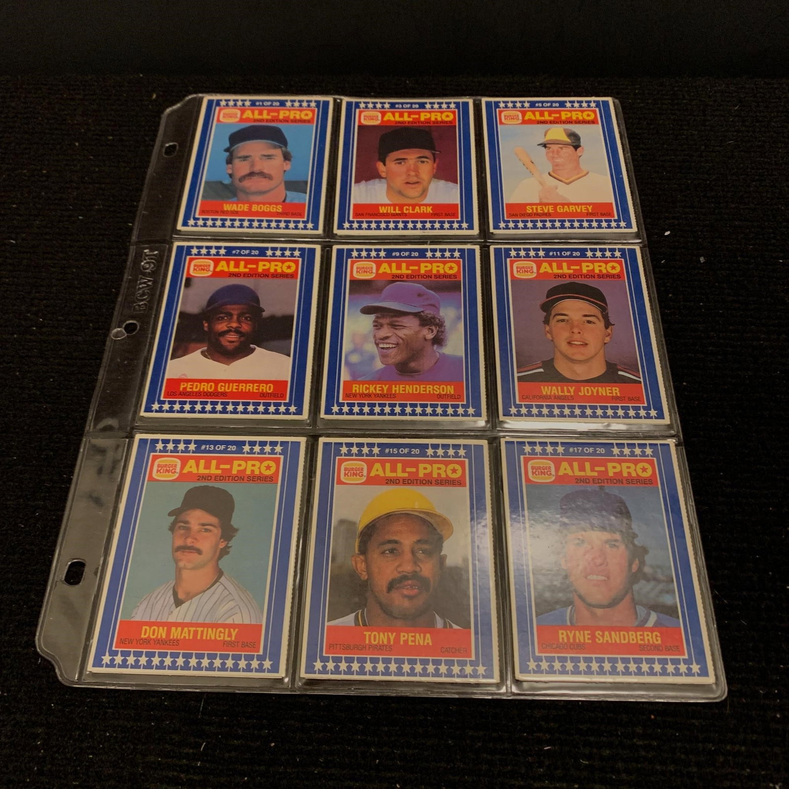 1987 BK Baseball Cards Uncut: Lot of 1987 Burgerking Promo Baseball Cards. All-Pro Cards. Uncut. We are a veteran owned company. Please look at the pictures carefully to determine what you believe the condition of collectible is. 