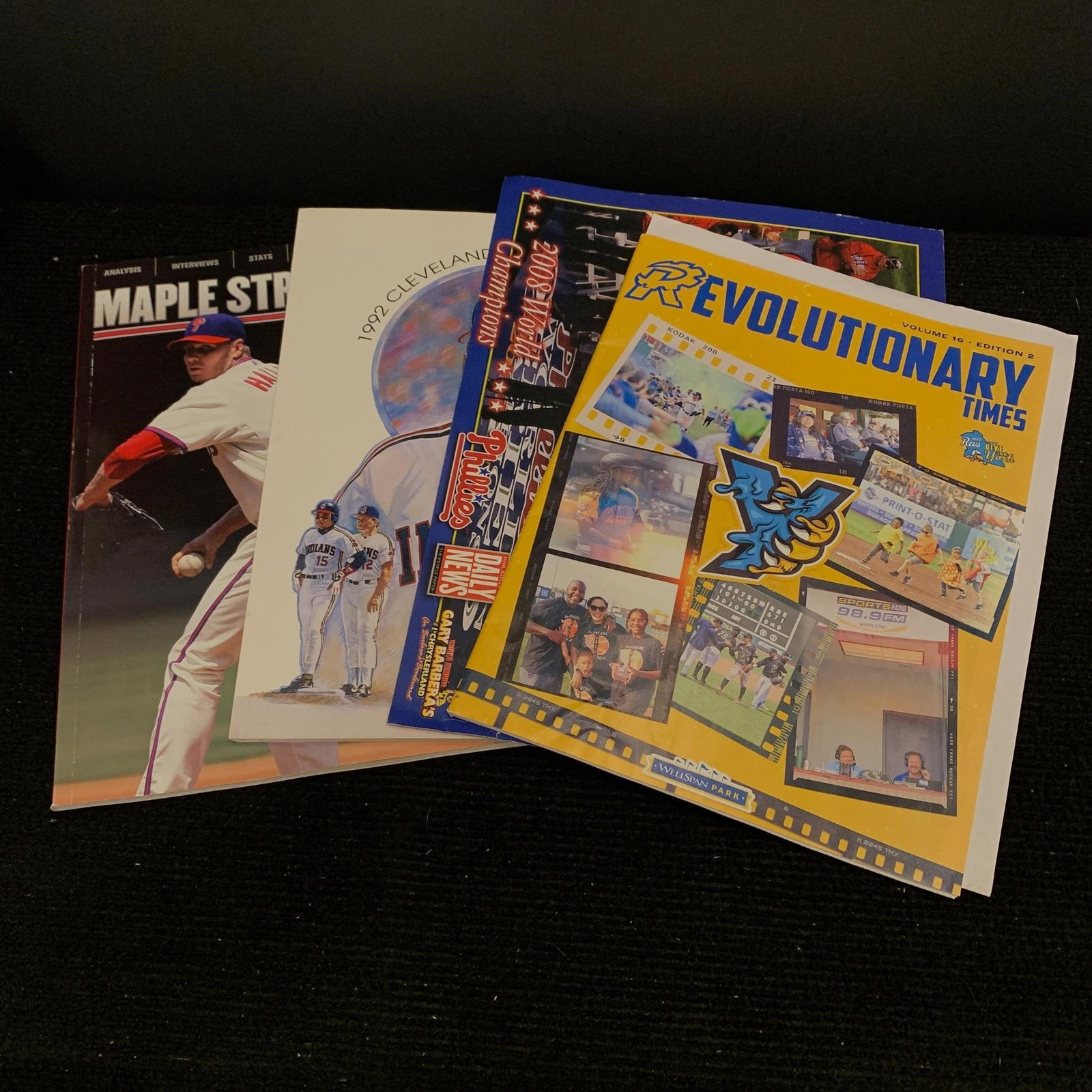 Baseball Magazines and WS Photo: Lot of Baseball Magazines/books and phillies 2008 World Series Photo. We are a veteran owned company. Please look at the pictures carefully to determine what you believe the condition of collectible i
