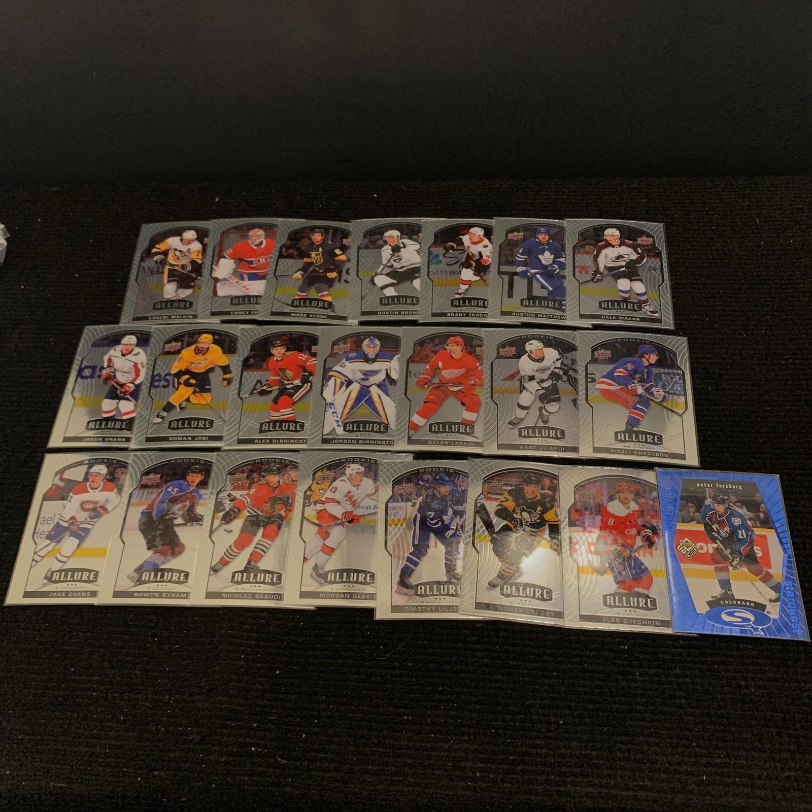UD Allure Hockey Cards, Crosby: Lot of 2021 Upper Deck Allure Hockey Cards. Sidney Crosby, Alex Ovechkin. We are a veteran owned company. Please look at the pictures carefully to determine what you believe the condition of collectib