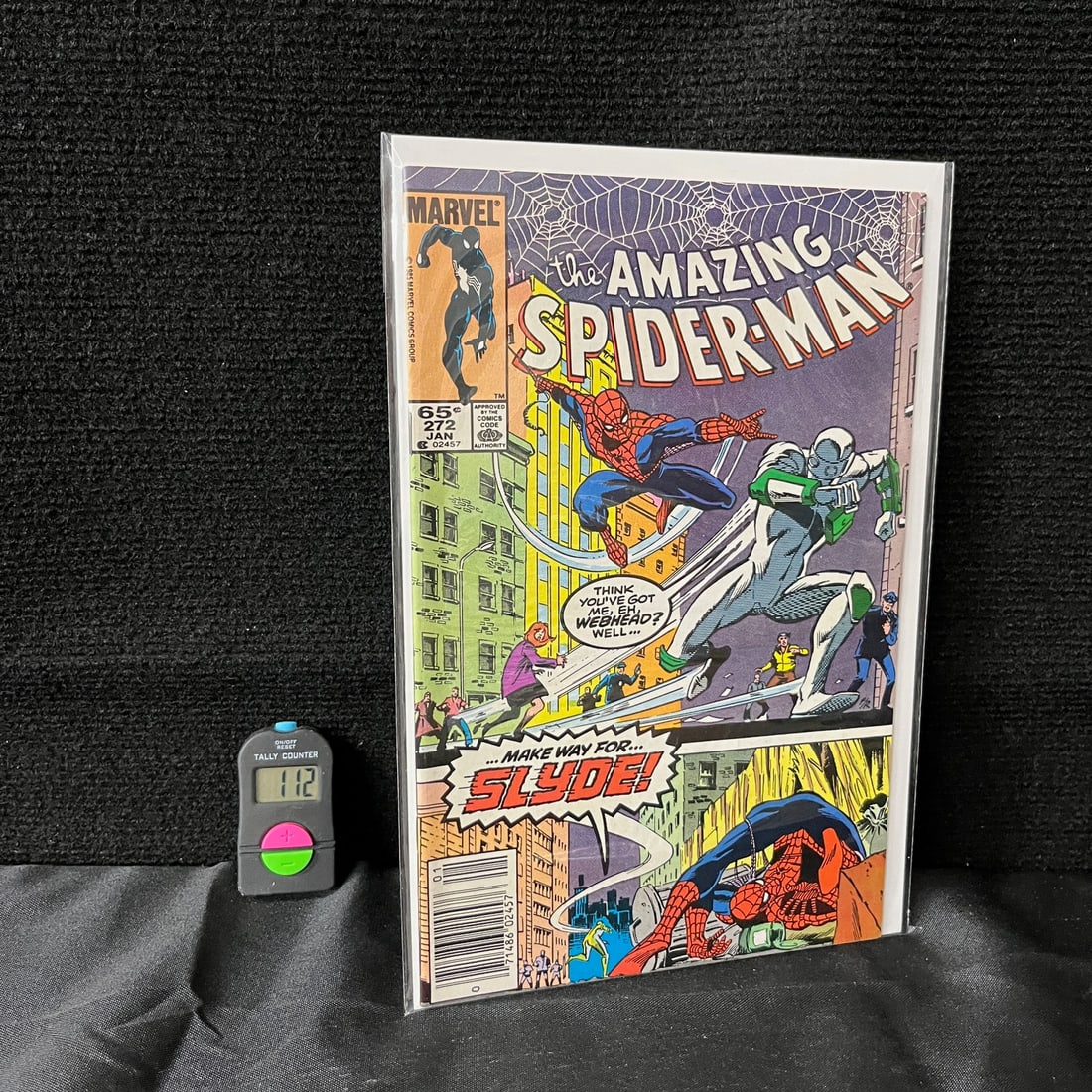 Amazing Spider-man 272 1st app Slyde Newsstand Ed.: We are a veteran owned company. Please look at the pictures carefully to determine what you believe the condition of collectible is. We are currently accepting consignments. Email us a aeronhouse1994@