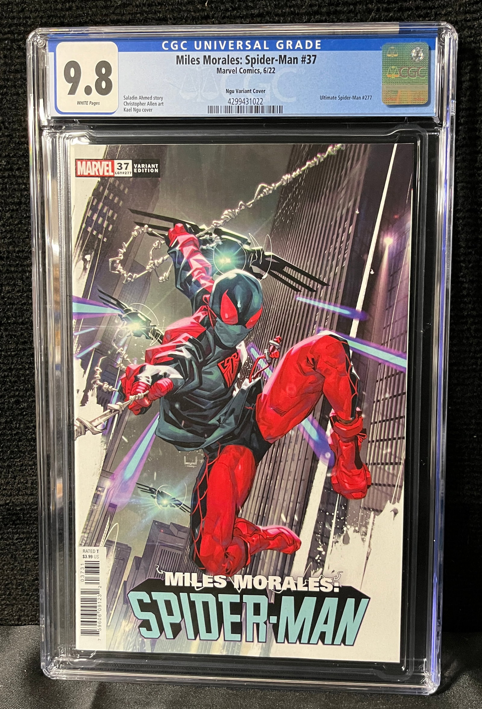 Miles Morales Spider-man 37 CGC 9.8: We are a veteran owned company. Please look at the pictures carefully to determine what you believe the condition of collectible is. We are currently accepting consignments. Email us a aeronhouse1994@