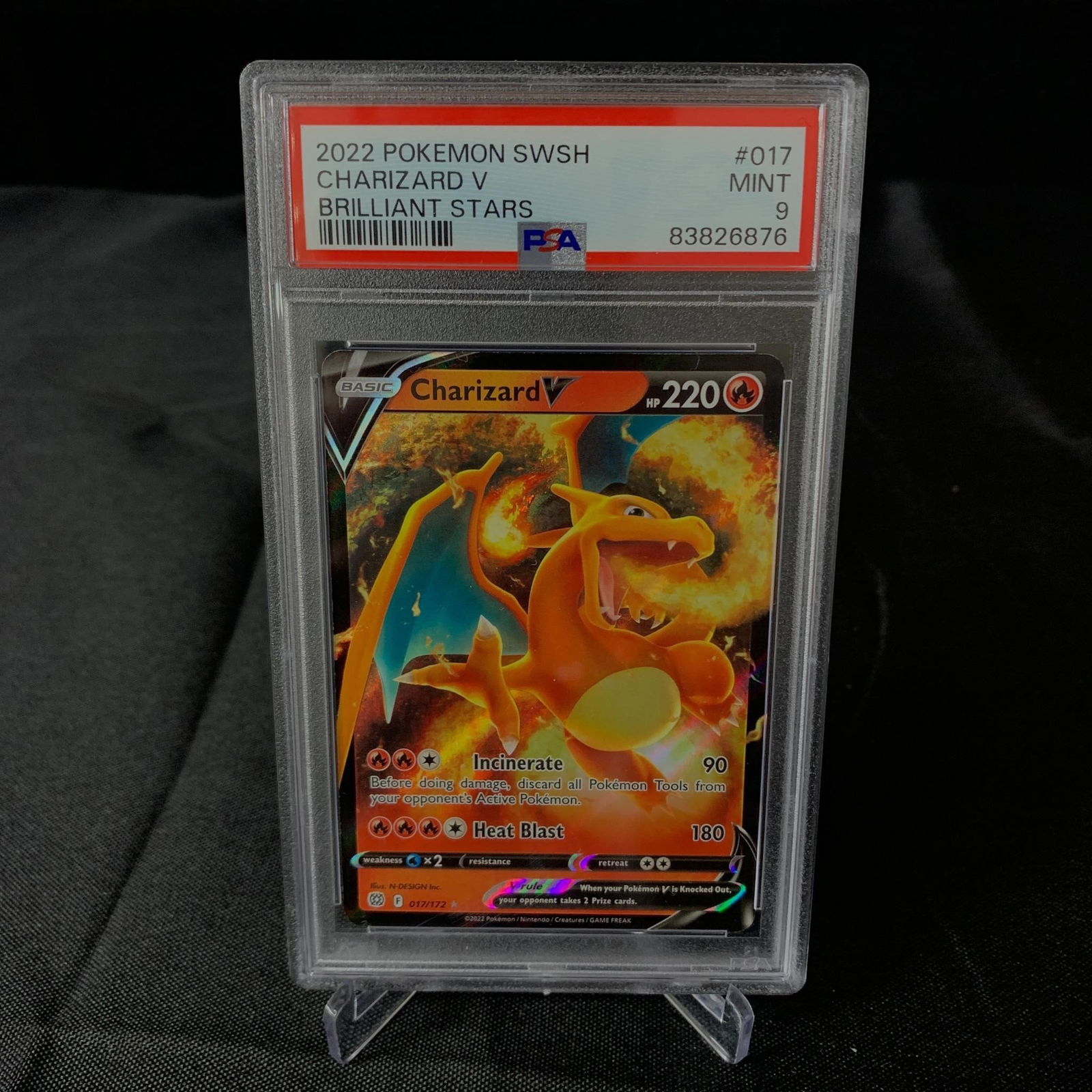 PSA 9 Charizard V #17 Brilliant Stars Pokemon Card (1 of 1)