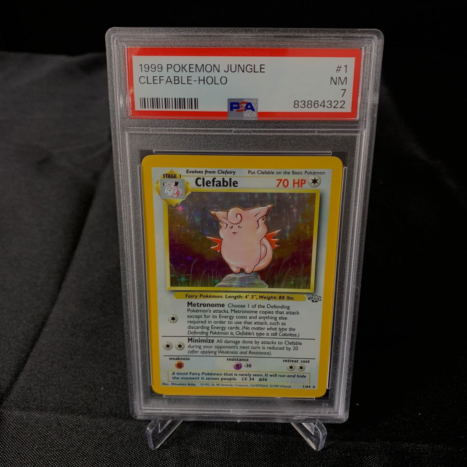 PSA 7 Clefable Holo Jungle (1 of 1)