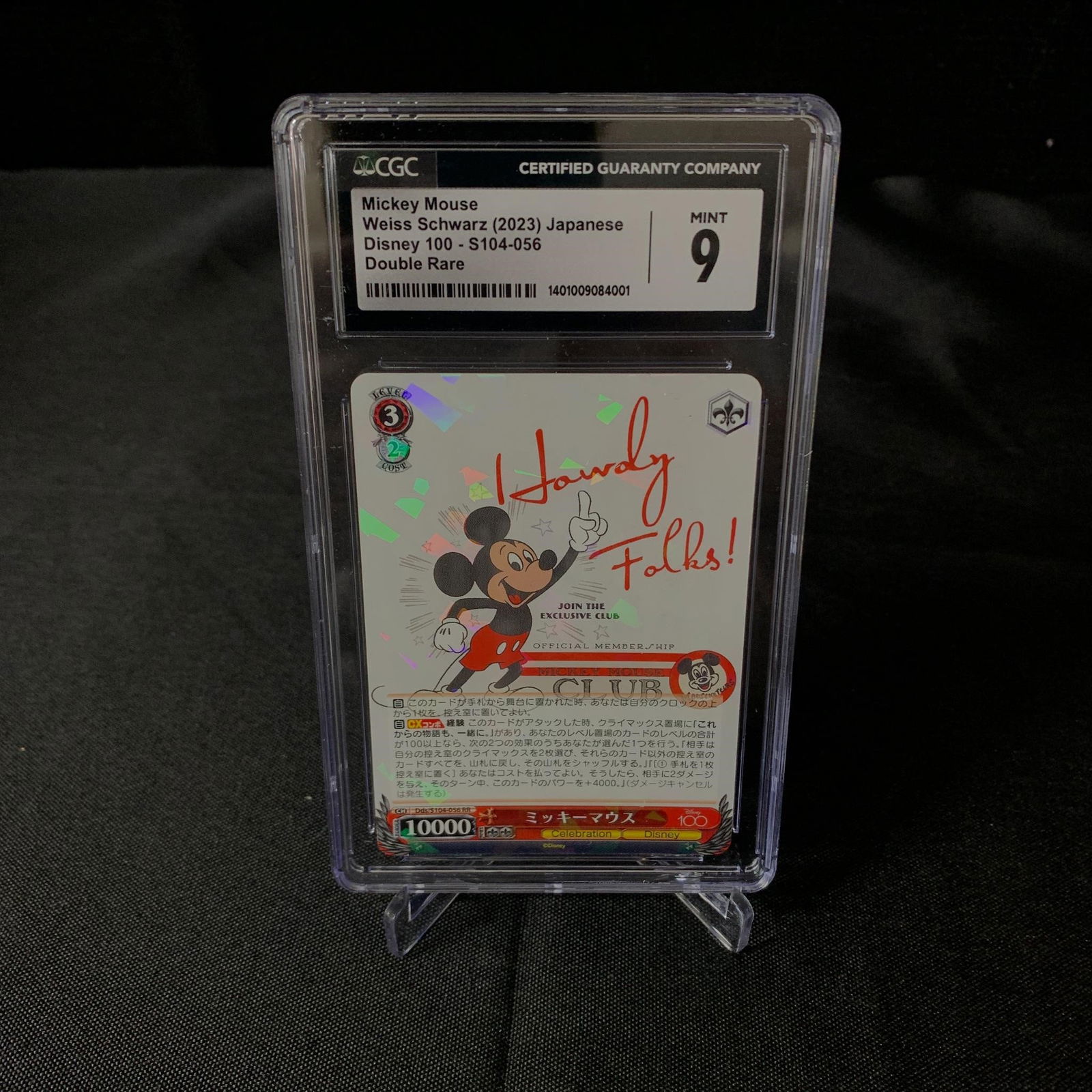 CGC 9 Mickey Mouse Double Rare Holo Weiss Schwarz Disney 100 Trading Card (1 of 2)