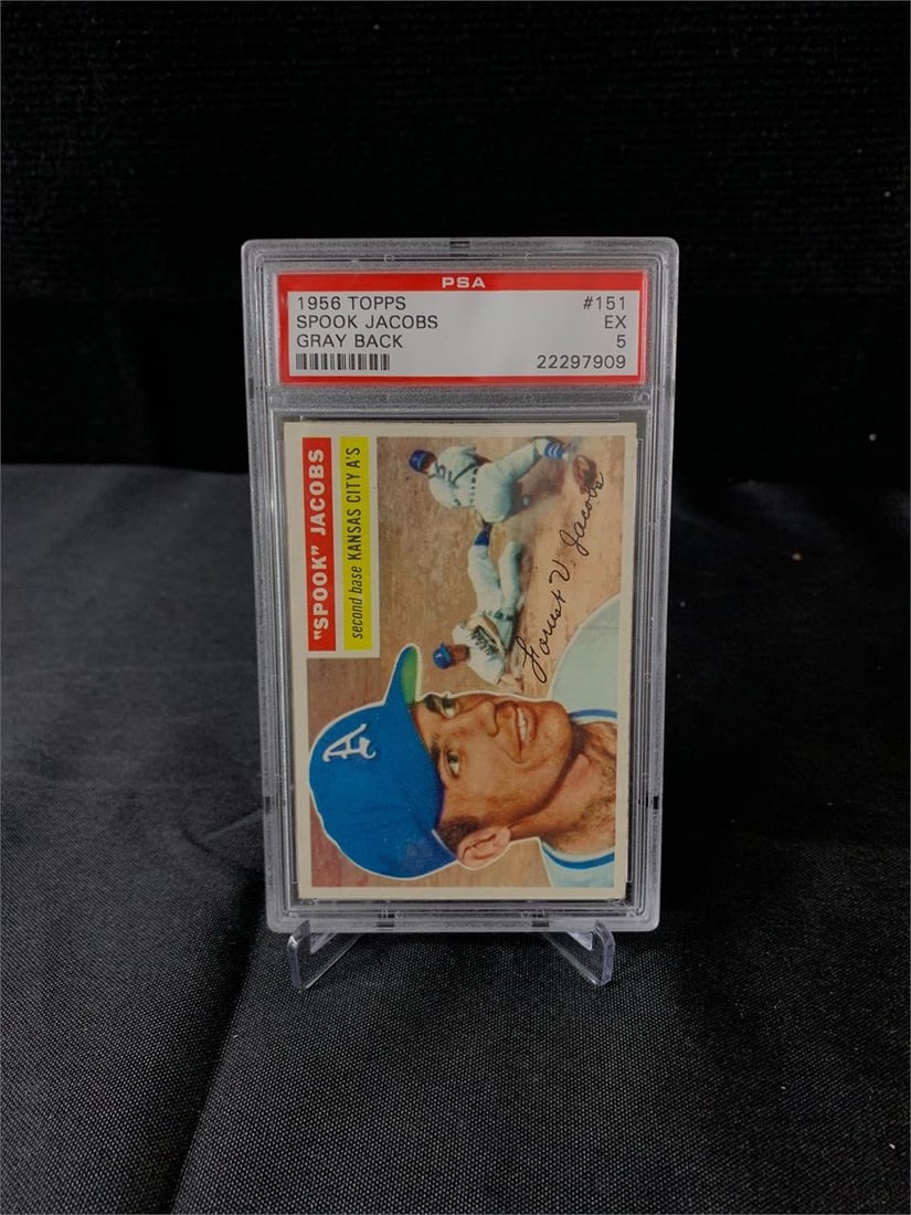 PSA 5 Spook Jacobs 1956 Topps (1 of 2)