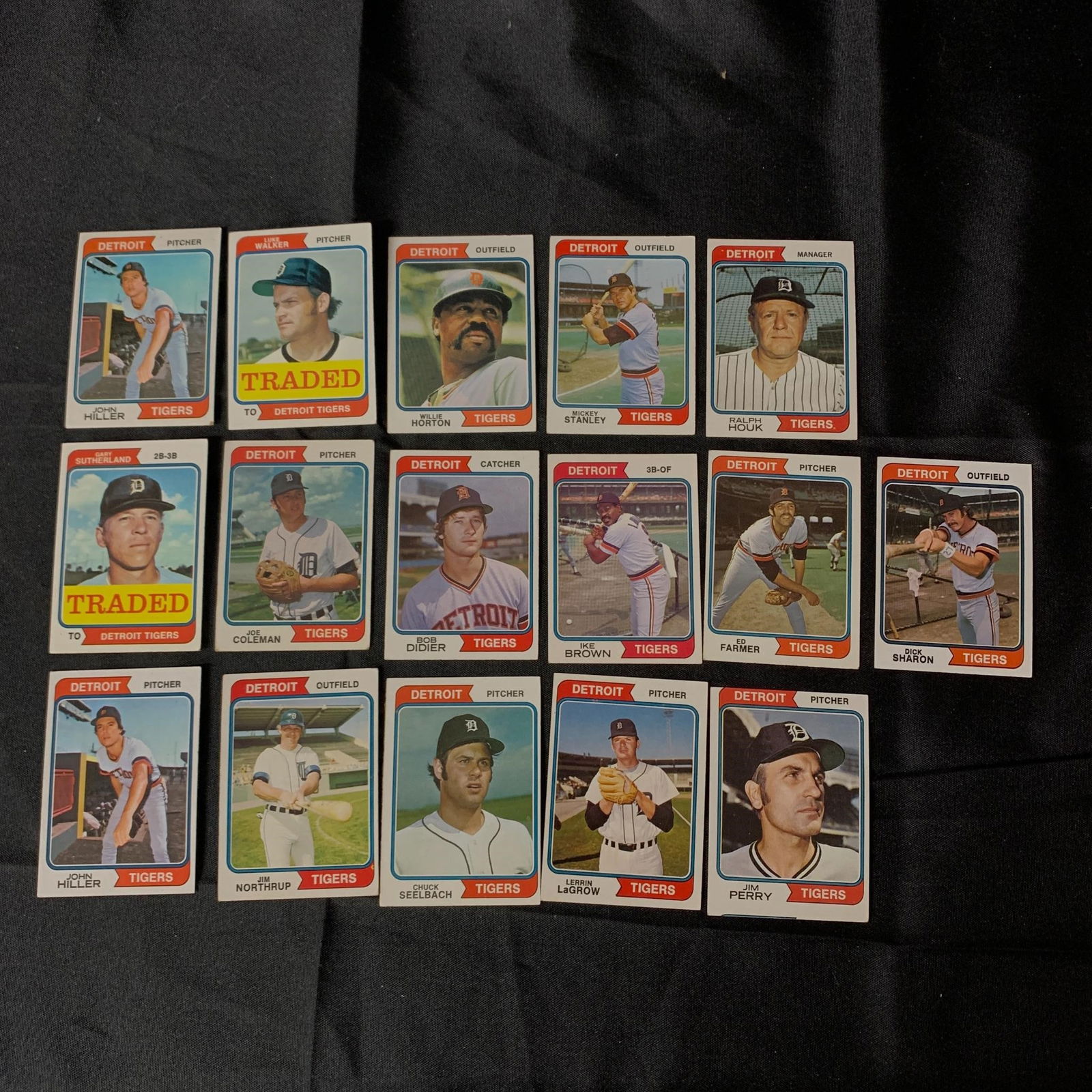 1974 Topps Tigers Baseball Cards (1 of 2)