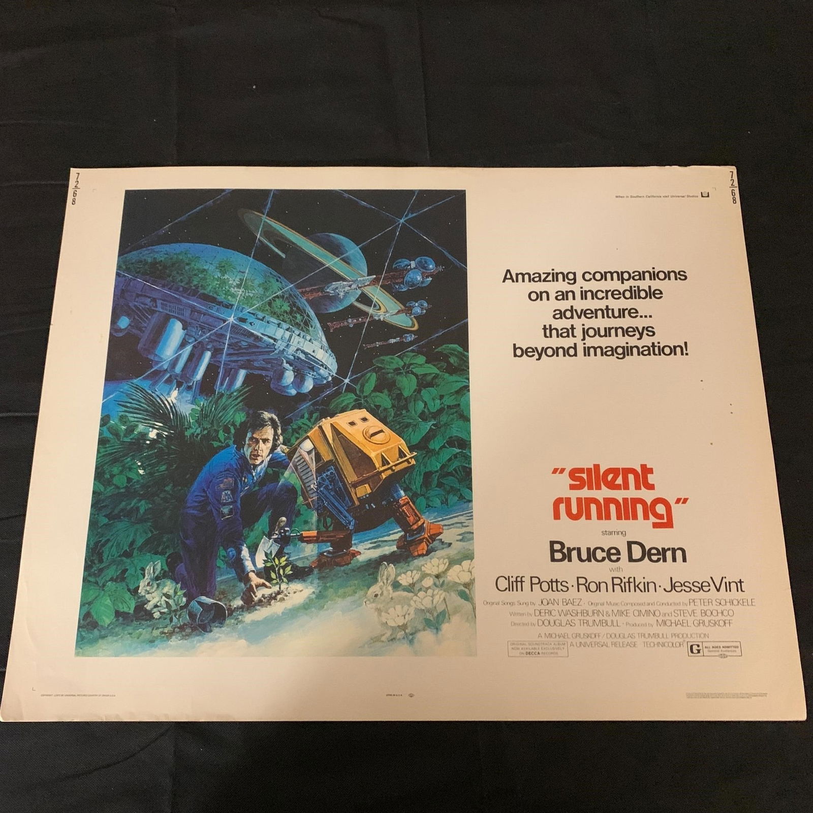 Silent Running Original Half Sheet Movie Poster Single Owner (1 of 3)