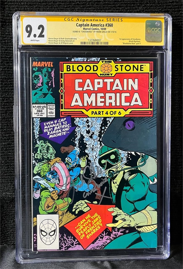 Captain America 360 Signed by Frank Grillo: We are a veteran owned company. Please look at the pictures carefully to determine what you believe the condition of collectible is. We are currently accepting consignments. Email us a aeronhouse1994@