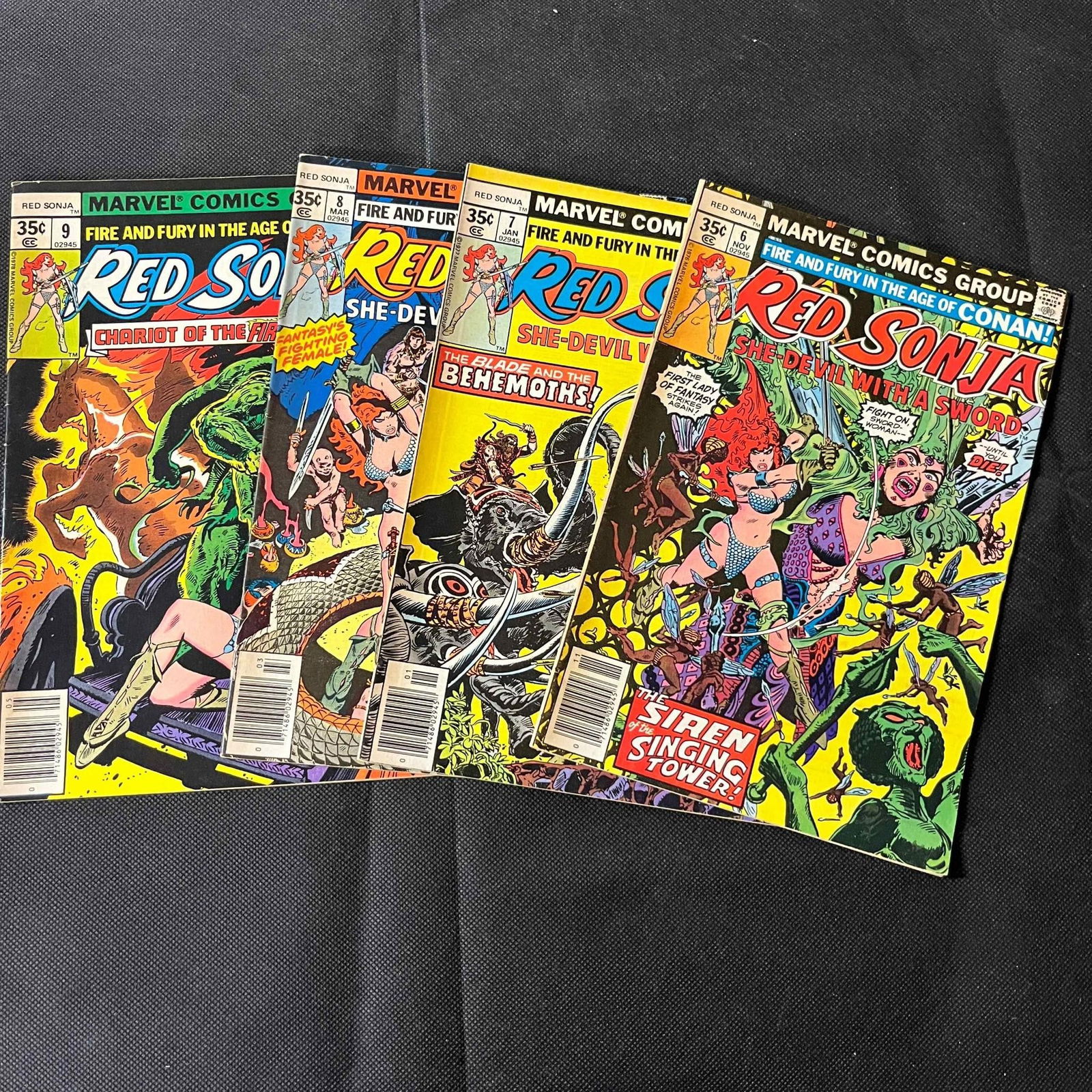 Red Sonja 6, 7, 8 & 9 Marvel Bronze Age 1st Series (1 of 2)