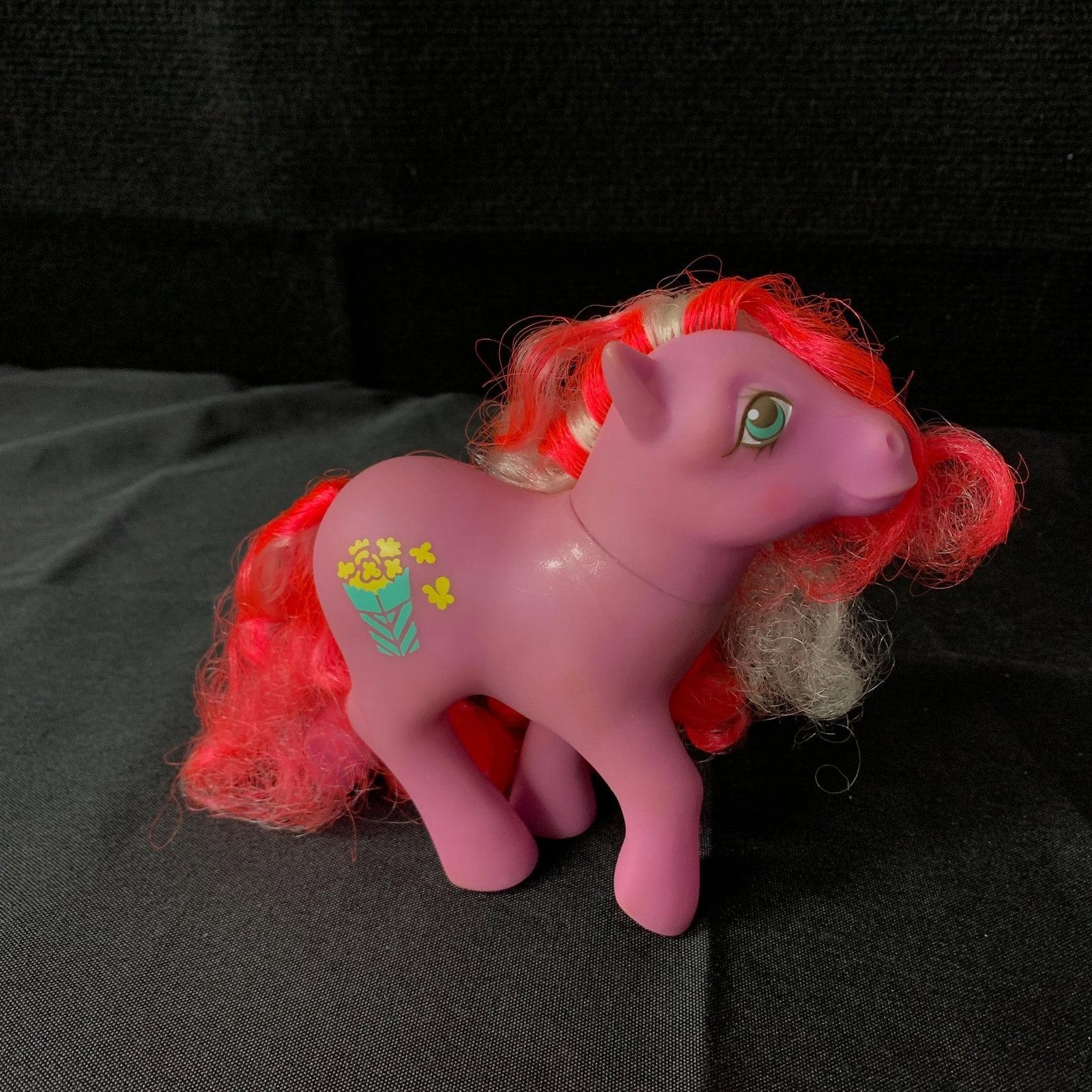 Caramel Crunch: G1 Year 7 (88-89) Candy Cane Pony, Caramel Crunch. Appears to be original curls in the mane and tail with no haircuts apparent. The cutie marks are in excellent condition.
