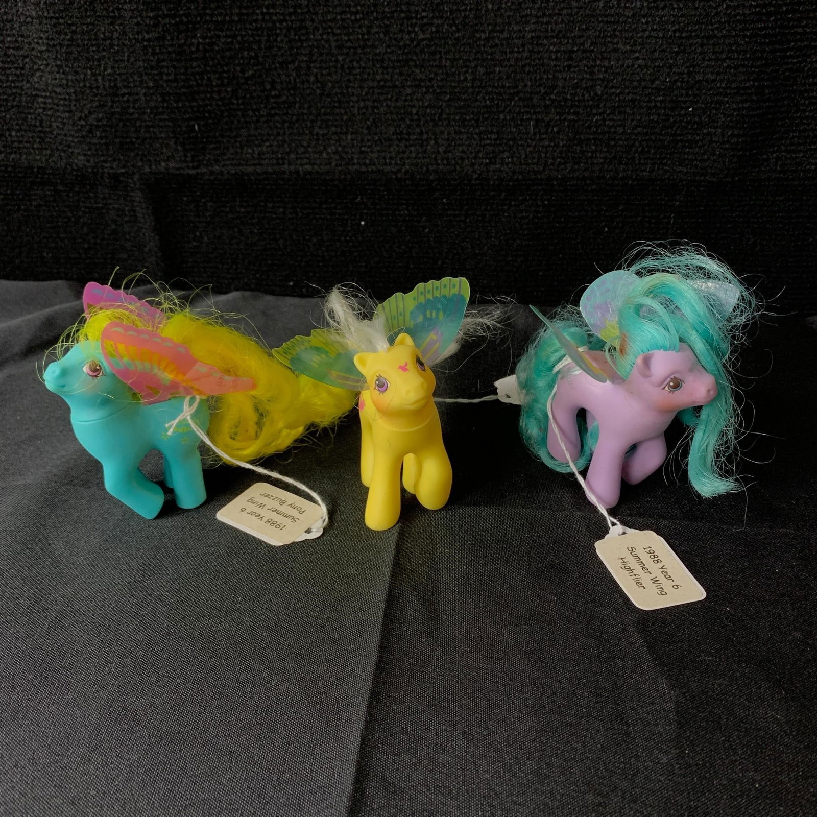 Lot of 3 G1 MLP Summerwing Ponies: G1 Year 6 (87-88) Summer Wing Ponies including Buzzer, Highflier and Little Flitter. All have been previously played with but all have their original wings, the cutie marks in are in excellent conditi