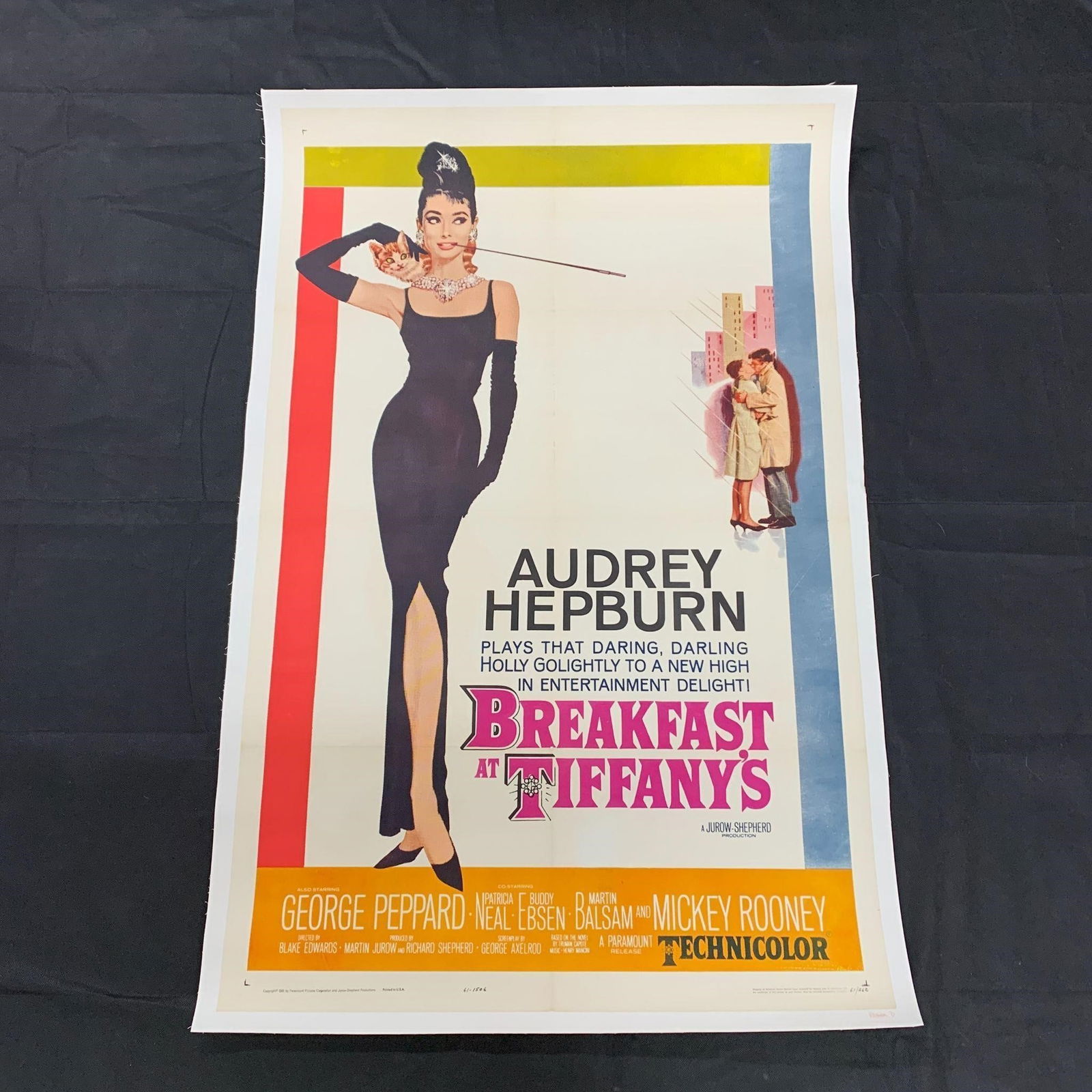 Breakfast At Tiffany's Original One-Sheet Linen Back Poster (1 of 9)