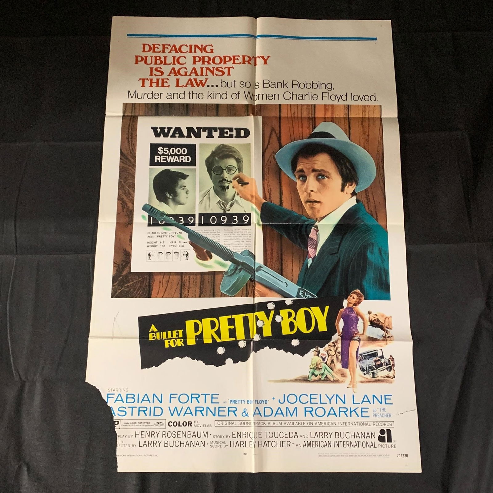 Bullet for Pretty Boy Original One-Sheet Movie Poster: A Bullet for Pretty Boy Original 1970 Movie Poster. 70/230.The posters in this auction belonged to a single owner. He owned movie theaters from the 50s-70s and would keep all of the posters for movies