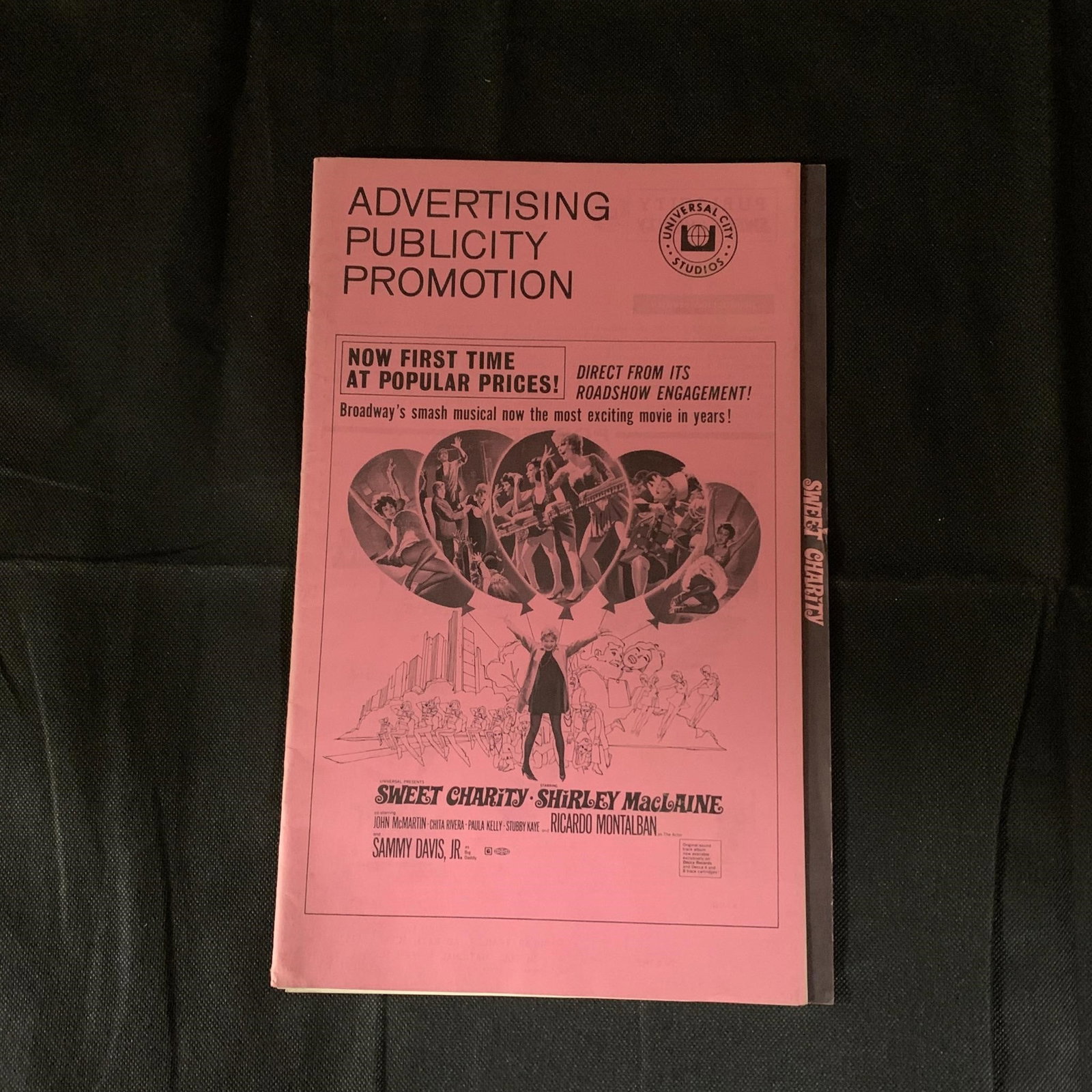 Sweet Charity Pressbook: Original Sweet Charity Movie Pressbook. Staring Shirley MacLaine. The posters in this auction belonged to a single owner. He owned movie theaters from the 50s-70s and would keep all of the posters for