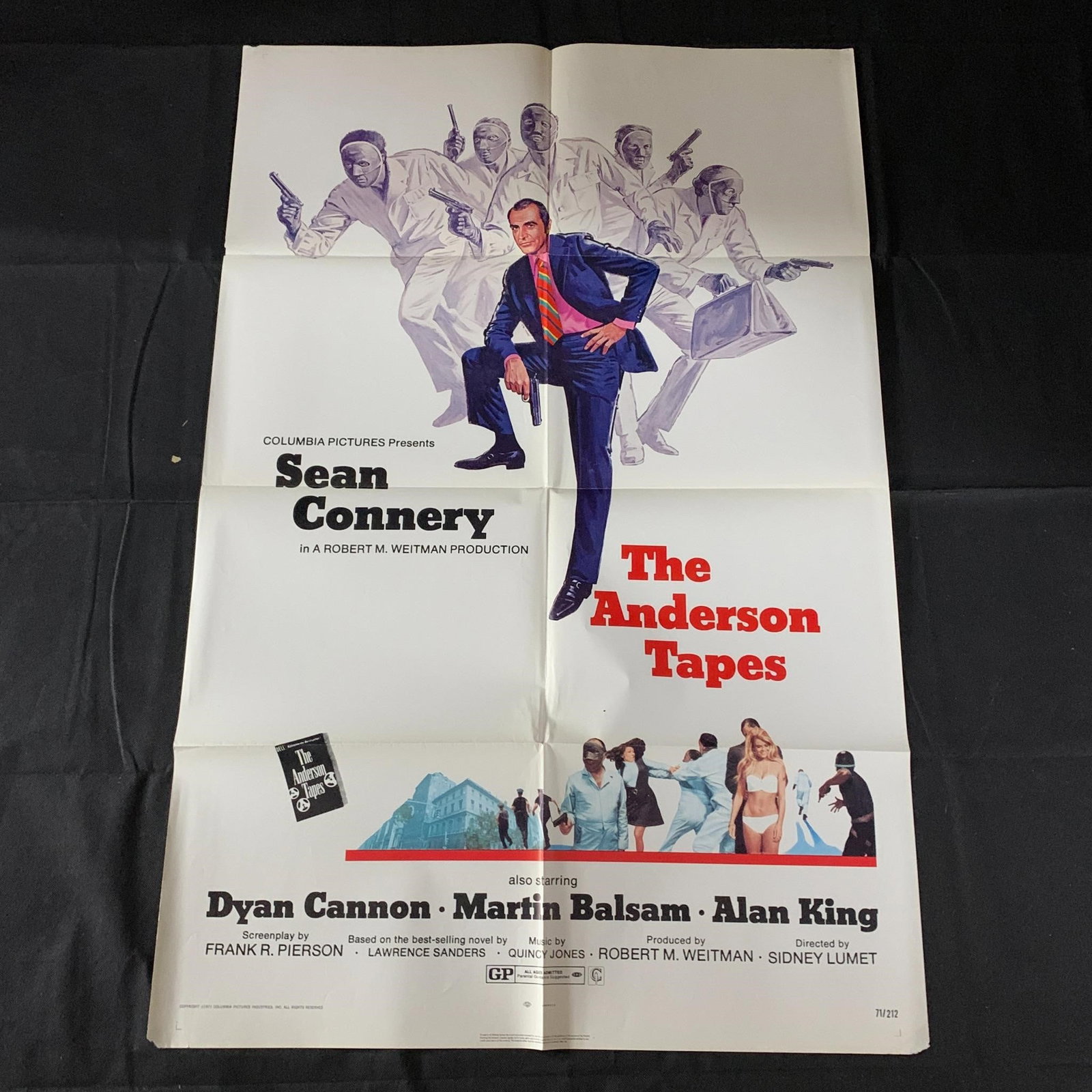 Anderson Tapes Original One Sheet Movie Poster: The Anderson Tapes Original 1971 Movie Poster. 71/212. Staring Sean Connery. The posters in this auction belonged to a single owner. He owned movie theaters from the 50s-70s and would keep all of the 
