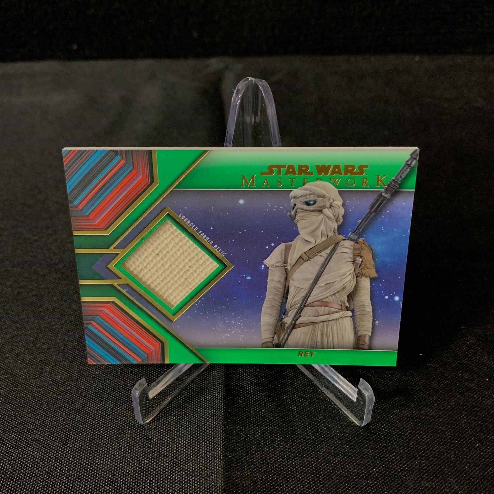Rey Head Wrap Topps Masterwork Card #83/99: Star Wars Masterwork Sourced Fabric Relic Rey Head Wrap. Limited 83 of 99. We are a veteran owned company. Please look at the pictures carefully to determine what you believe the condition of collecti