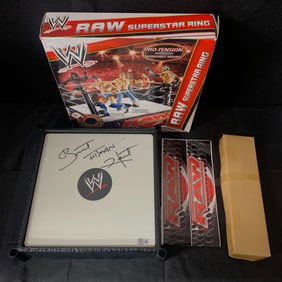 Bret Hitman Hart Signed Wrestling Mat