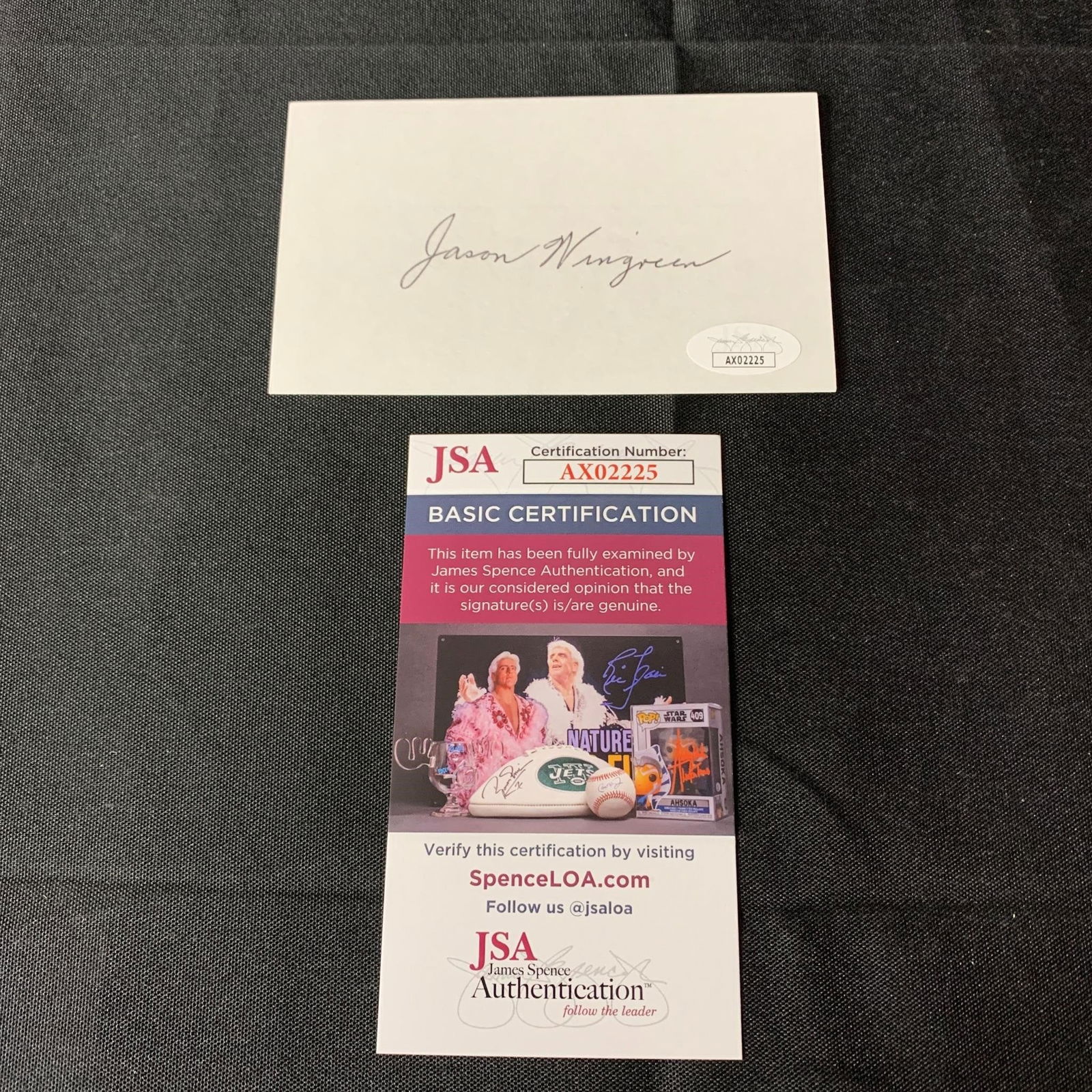 Jason Wingreen Autograph JSA COA: Index Card Signed by Jason Wingreen. American actor. He portrayed bartender Harry Snowden on the CBS sitcom All in the Family Includes COA from JSA. We are a veteran owned company. Please look at the