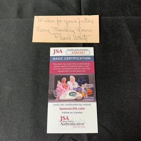 Pearl White Autograph JSA COA