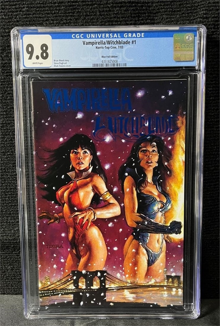 Vampirella/Witchblade Blue Foil CGC 9.8 1,000 made: Blue Foil Variant. Only 1,000 copies made! We are a veteran owned company. Please look at the pictures carefully to determine what you believe the condition of collectible is. We are currently accepti