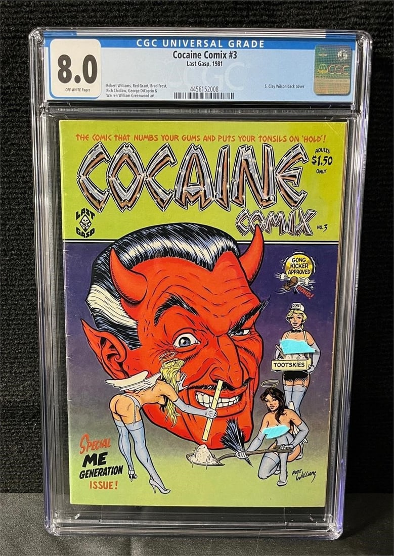 Cocaine Comix 3 CGC 8.0 George Dicaprio Art RARE (1 of 2)