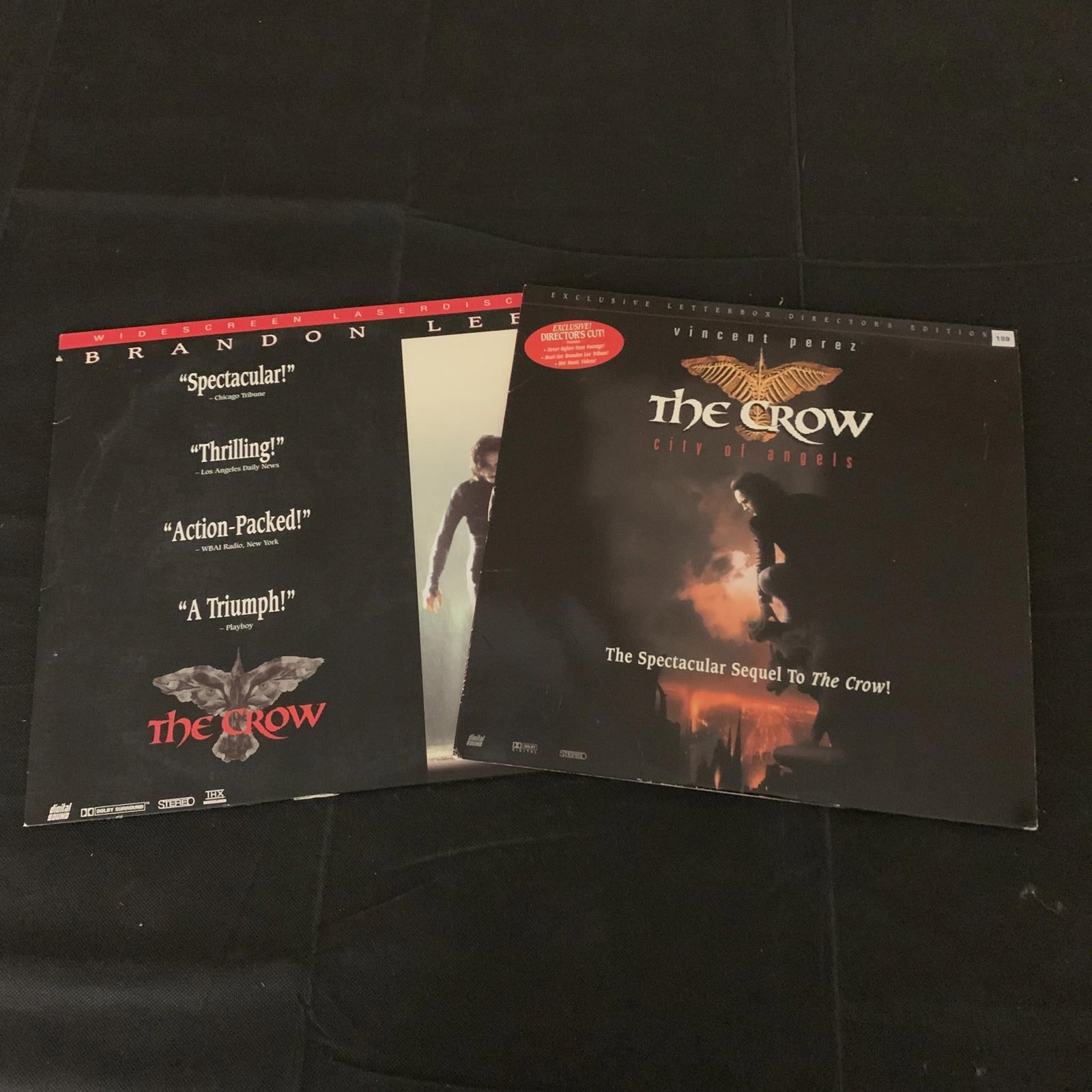 The Crow LaserDiscs: The Crow, and The Crow City of Angels Horror Movies LaserDiscs. We are a veteran owned company. Please look at the pictures carefully to determine what you believe the condition of collectible is. We 