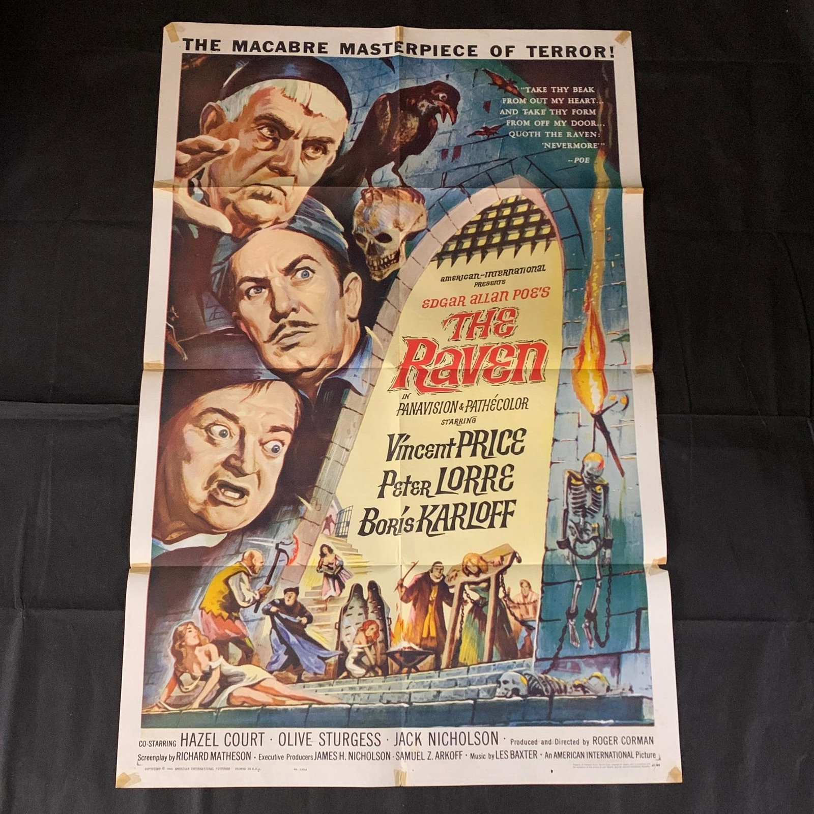 The Raven Original Movie Poster: Edgar Allan Poe's The Raven Original 1963 Movie Poster. 63/38. Staring Vincent Price. Dimensions: 27 inches by 41 inchesThis is an original movie poster. It is not a reprint. The winning bidder will r