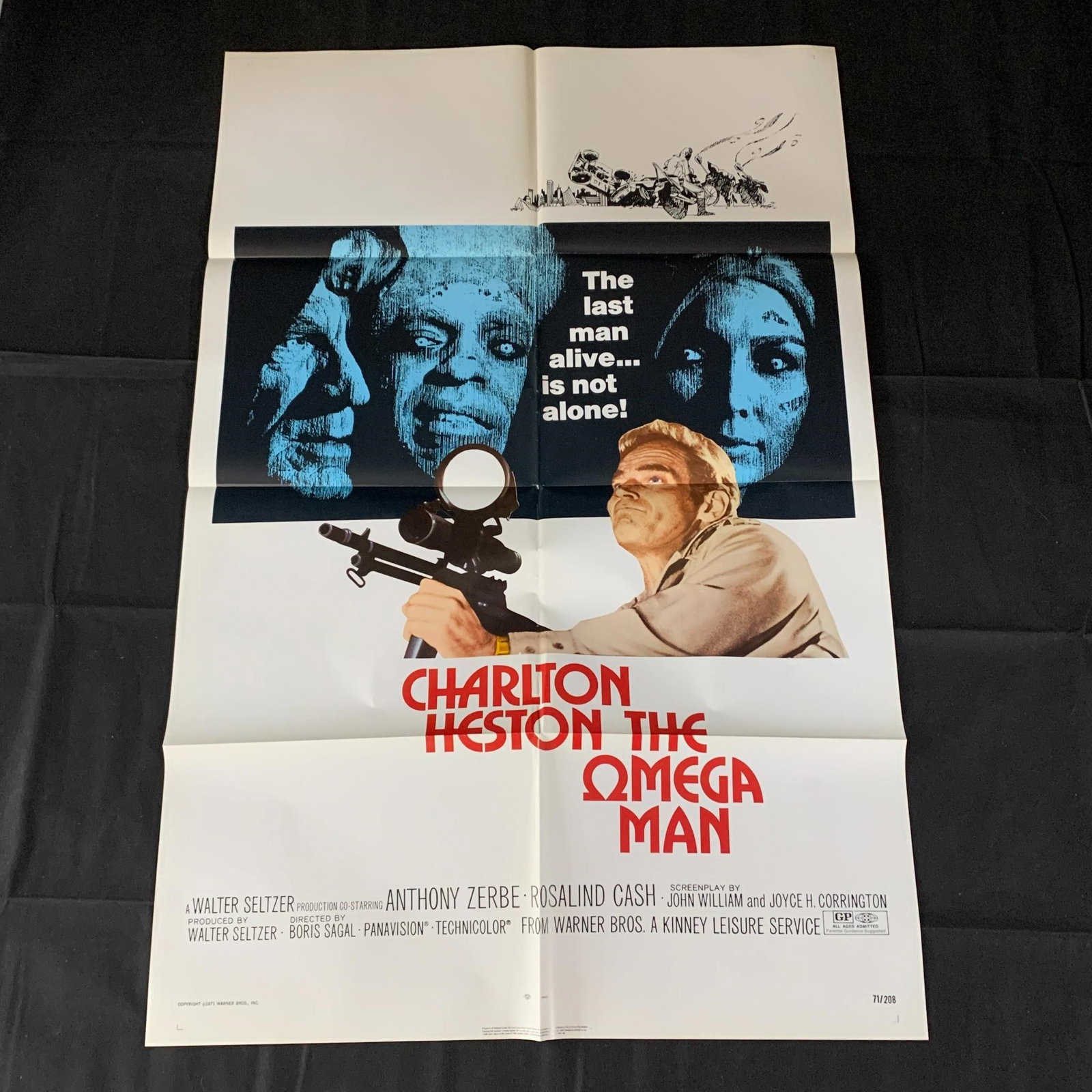 Omega Man Original Movie Poster: Omega Man Original 1971 Movie Poster. 71/208. Dimensions: 27 inches by 41 inchesThis is an original movie poster. It is NOT a reprint. The winning bidder will receive a poster and a letter of provenan