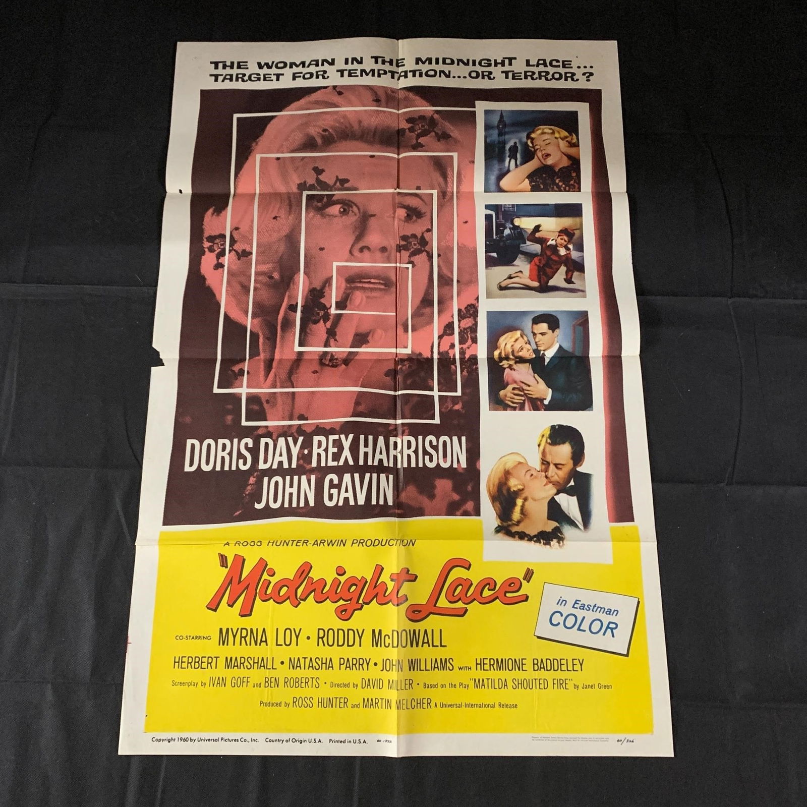Midnight Lace Origial Movie Poster: Midnight Lace Original 1960 Movie Poster. 60/326. This item has been owned by a single owner. The owner ran a movie theater from the 50s-70s and would hold onto each poster, and lobby card that he dis