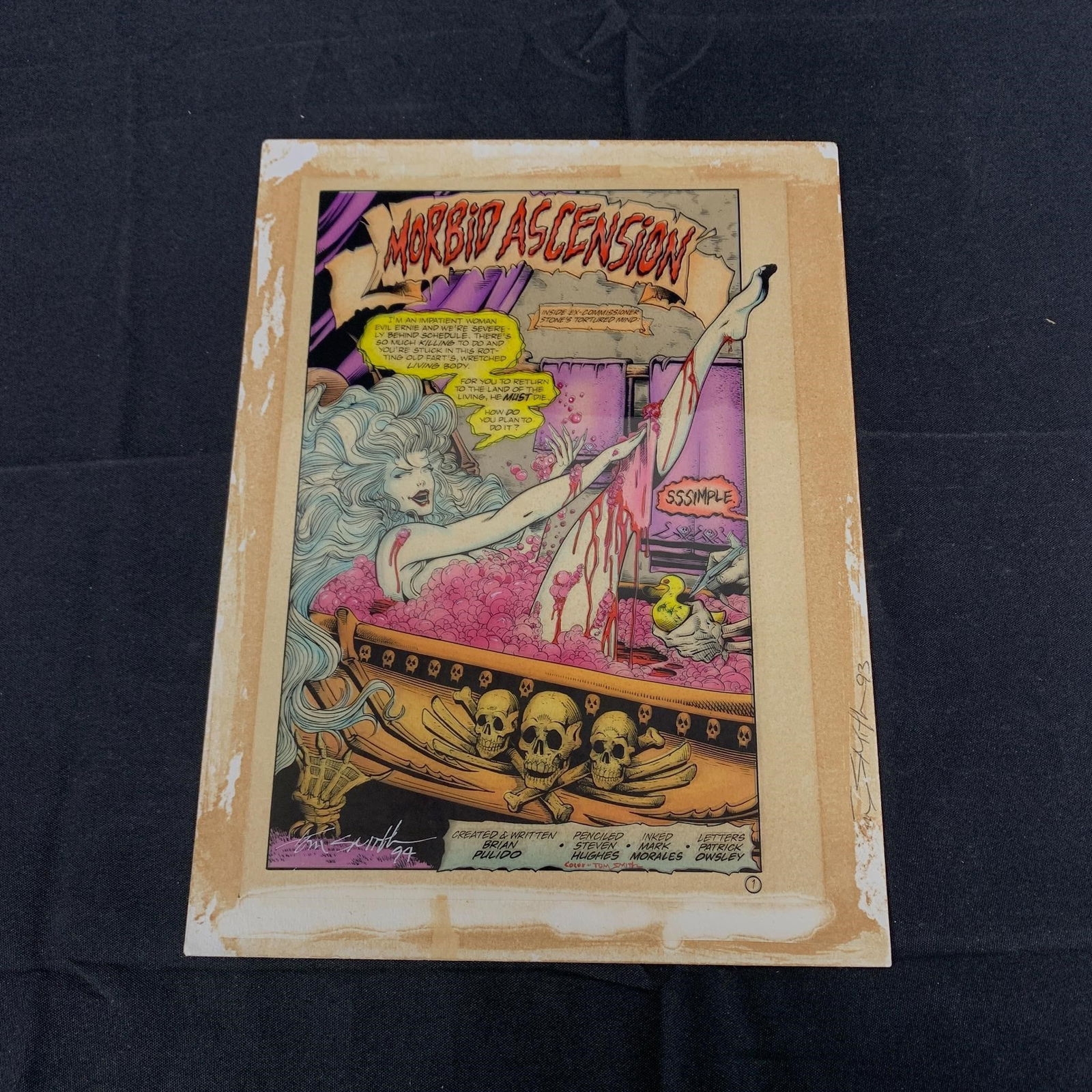 Lady Death Featured Tom Smith Signed Evil Earnie Color Splash Page (1 of 4)