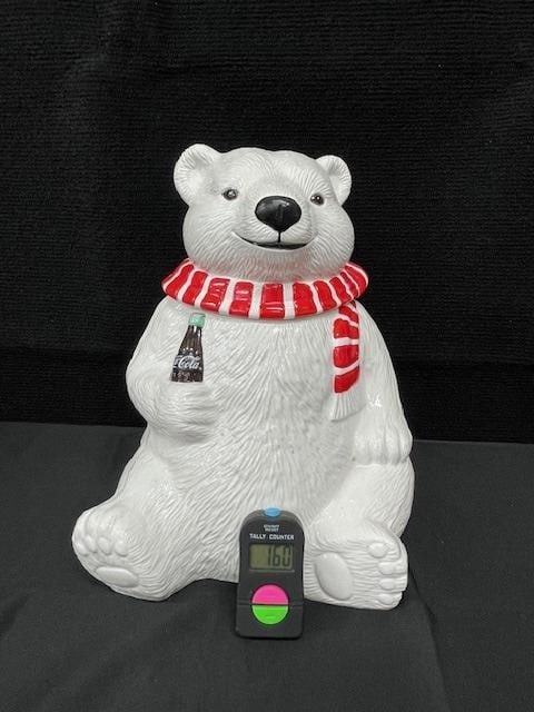Coke Vintage Polar Bear Cookie Jar: We are a veteran owned company. Please look at the pictures carefully to determine what you believe the condition of collectible is. We are currently accepting consignments. Email us a aeronhouse1994@