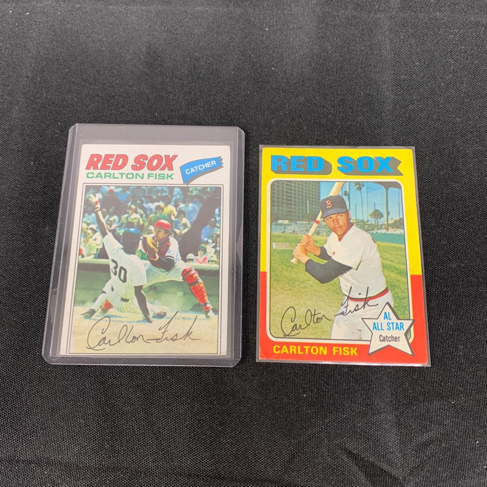 Carlton Fisk 1975, 77 Baseball Cards: Carlton Fisk #640, #80 Topps Baseball Cards. We are a veteran owned company. Please look at the pictures carefully to determine what you believe the condition of collectible is. We are currently accep